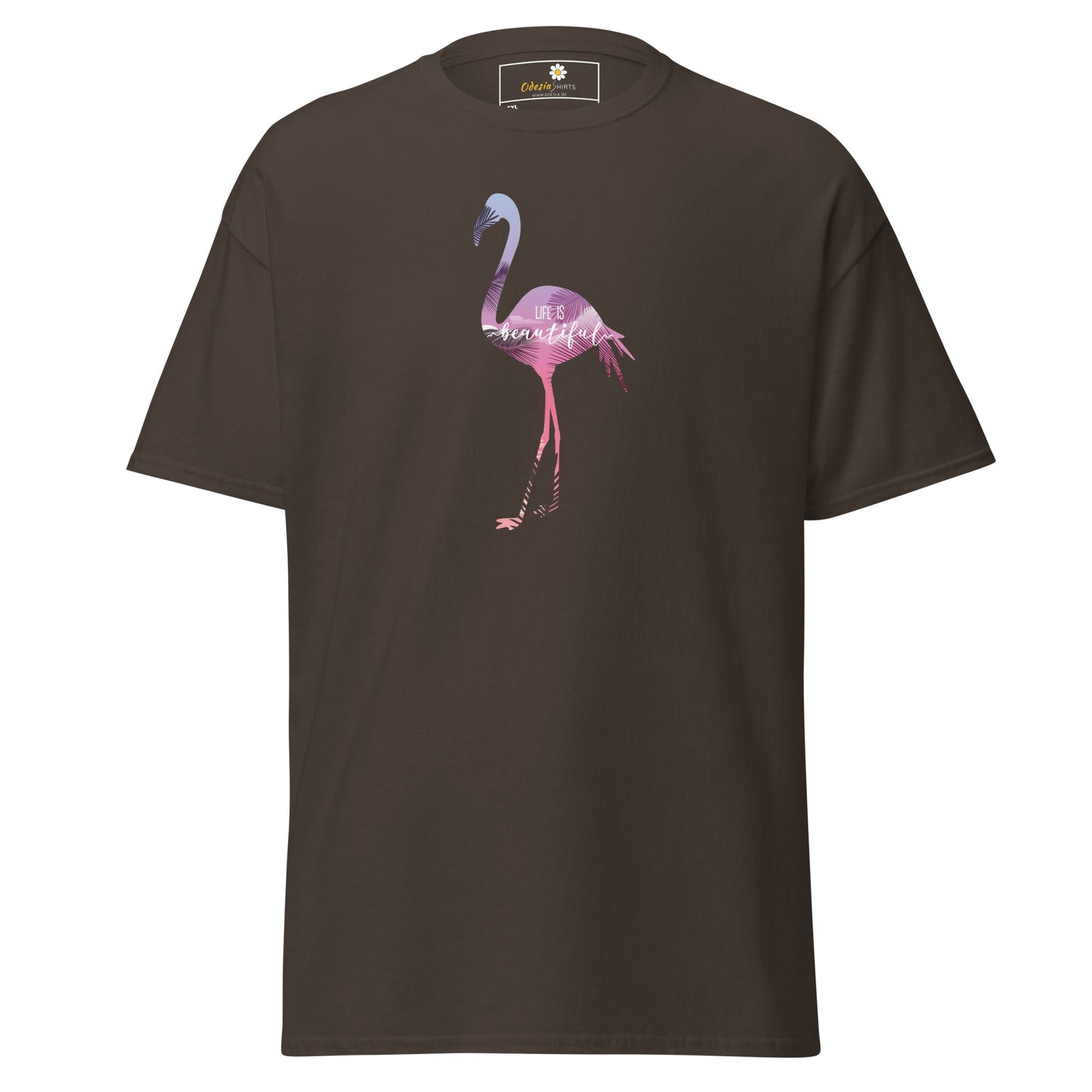 Heren klassiek t-shirt - WILDLIFE FLAMINGO - GROOT