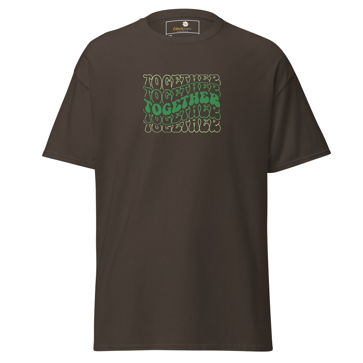 Heren klassiek t-shirt - TEXT POSITIVE TOGETHER - GROOT