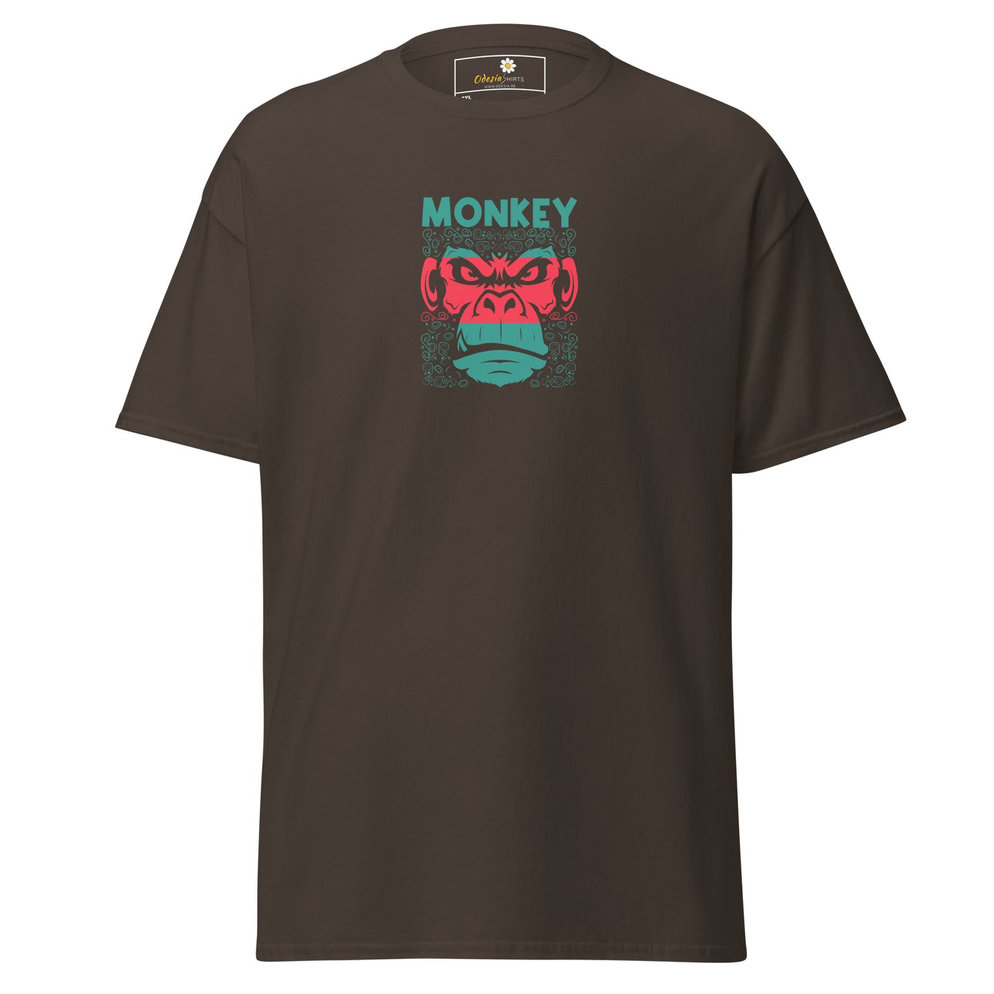 Klassiek heren t-shirt - WILDLIFE MONKEY FACE - GROOT