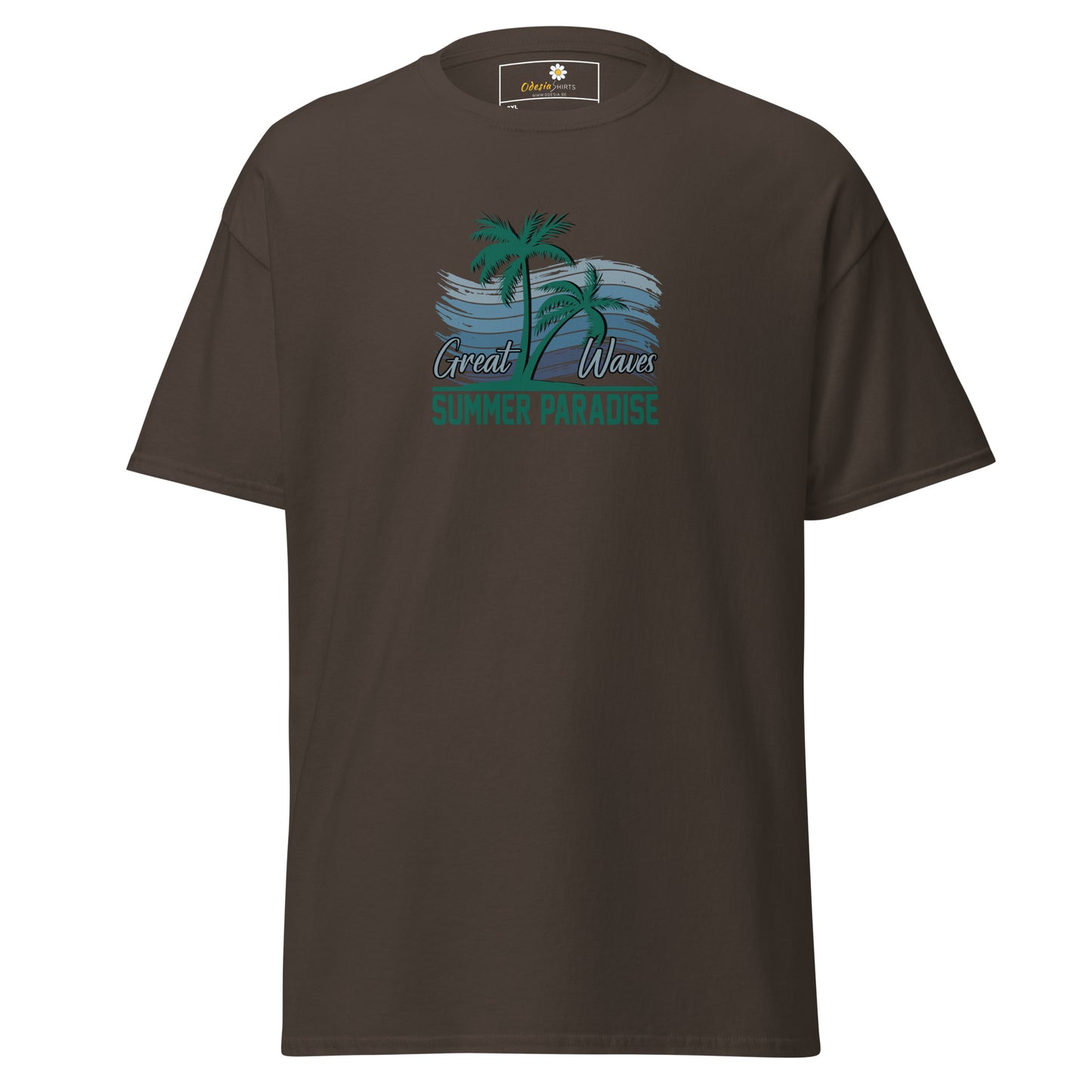 Heren klassiek t-shirt - SUMMER GREAT WAVES - GROOT