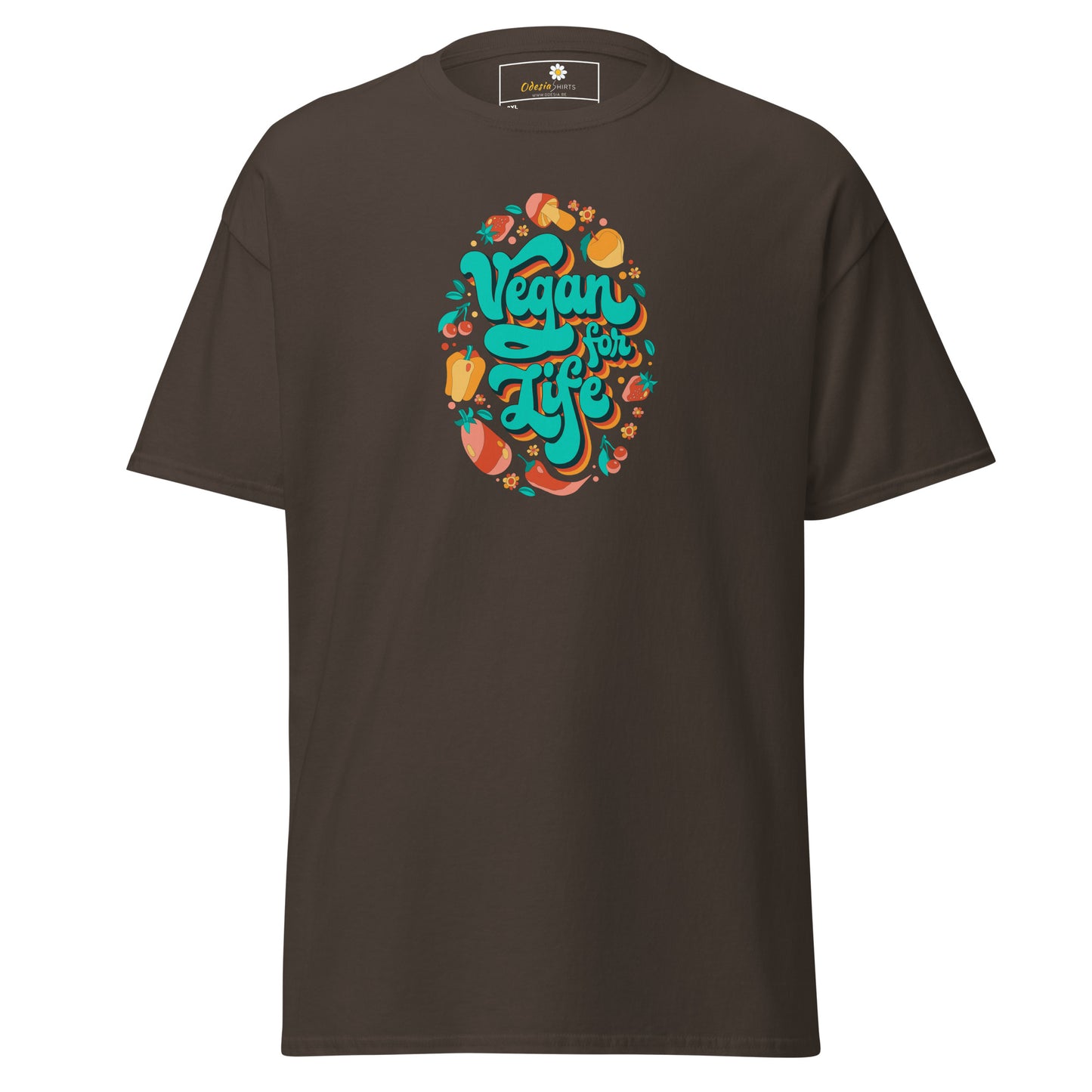 Klassiek T-shirt voor heren - VEGECOLO VEGAN FOR LIFE - GROOT