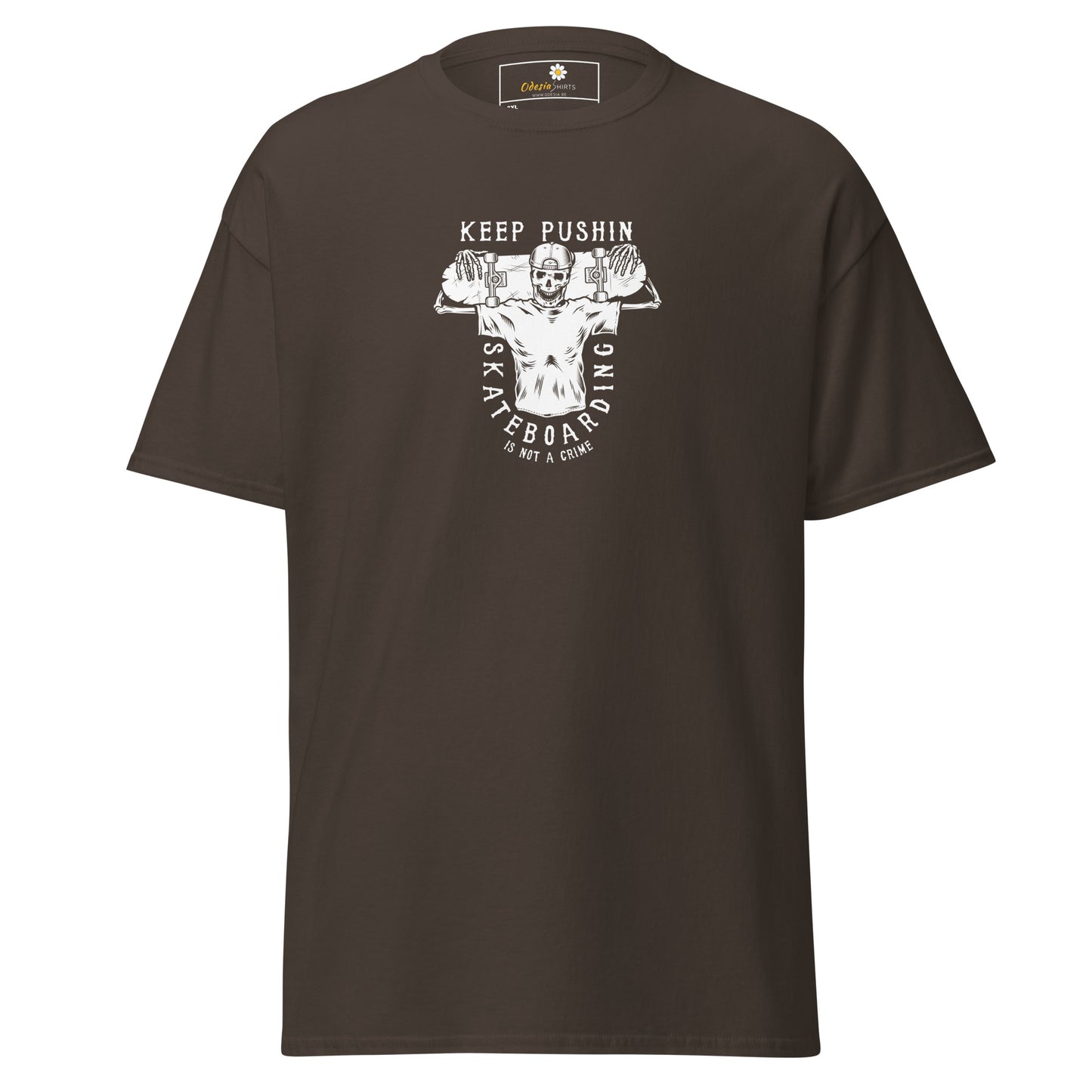 Unisex classic t-shirt - SKULL SPORT KEEP SKATEBOARDING - BIG