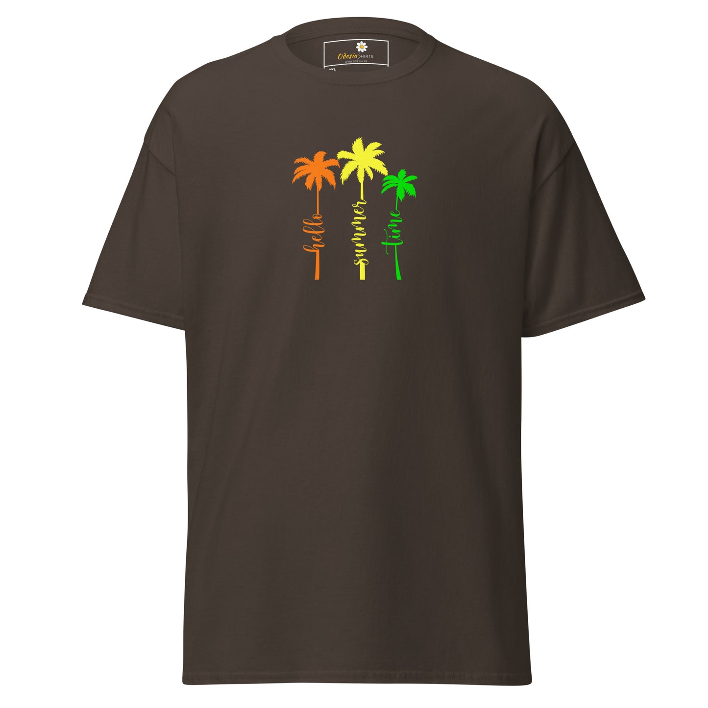 Klassiek heren t-shirt - SUMMER HELLO TIMES - GROOT