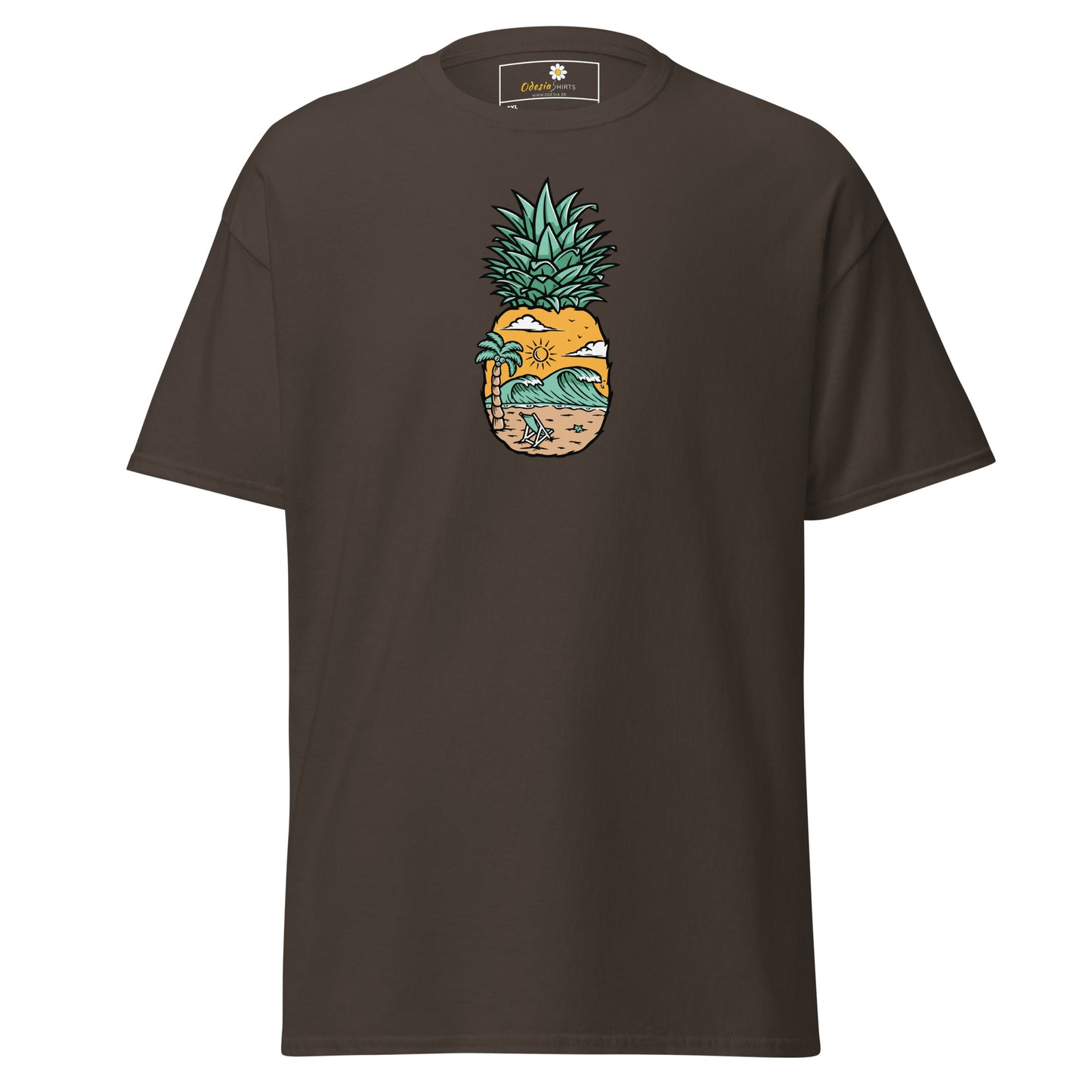 Klassiek heren t-shirt - SUMMER PINEAPPLE VIEW - GROOT