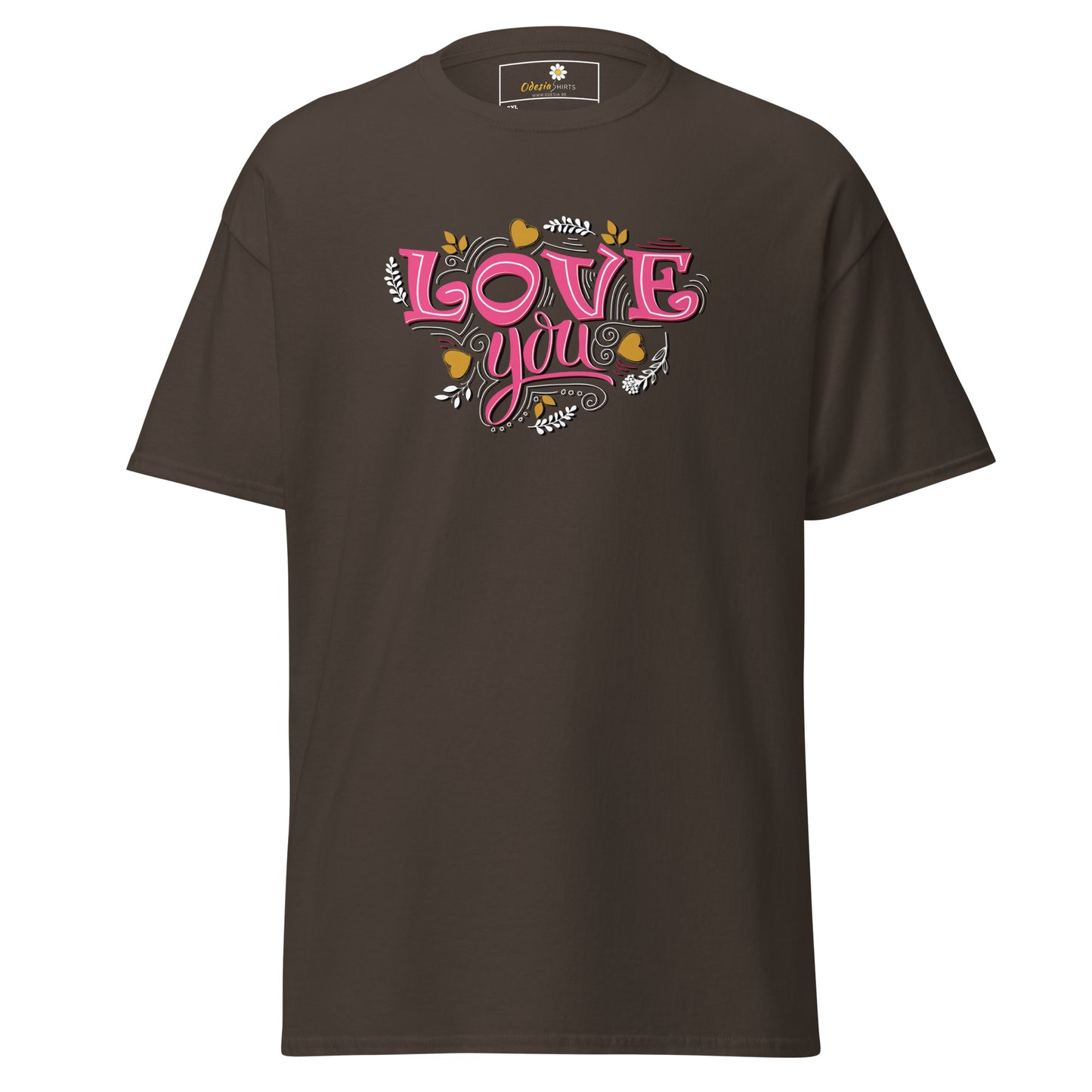 T-shirt classique pour homme - TEXT LOVE YOU - BIG