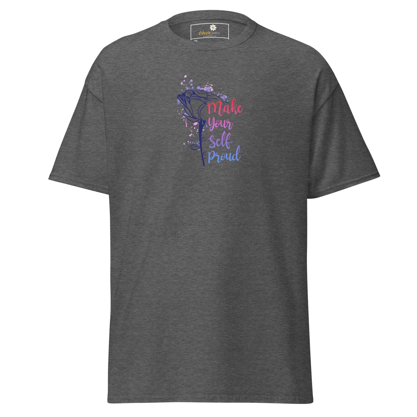 T-shirt classique pour homme - TEXT POSITIVE MAKE YOURSELF PROUD - BIG