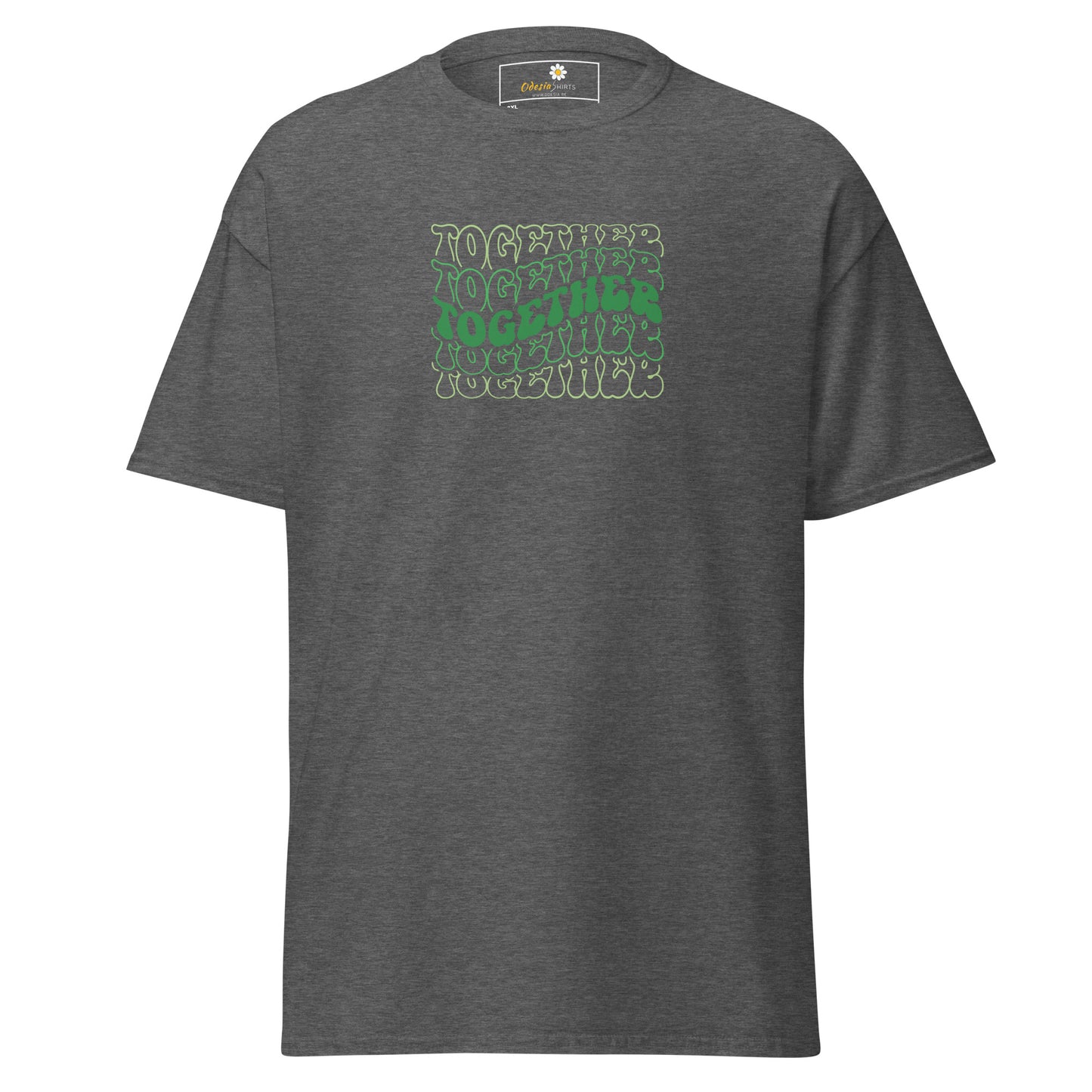 Heren klassiek t-shirt - TEXT POSITIVE TOGETHER - GROOT