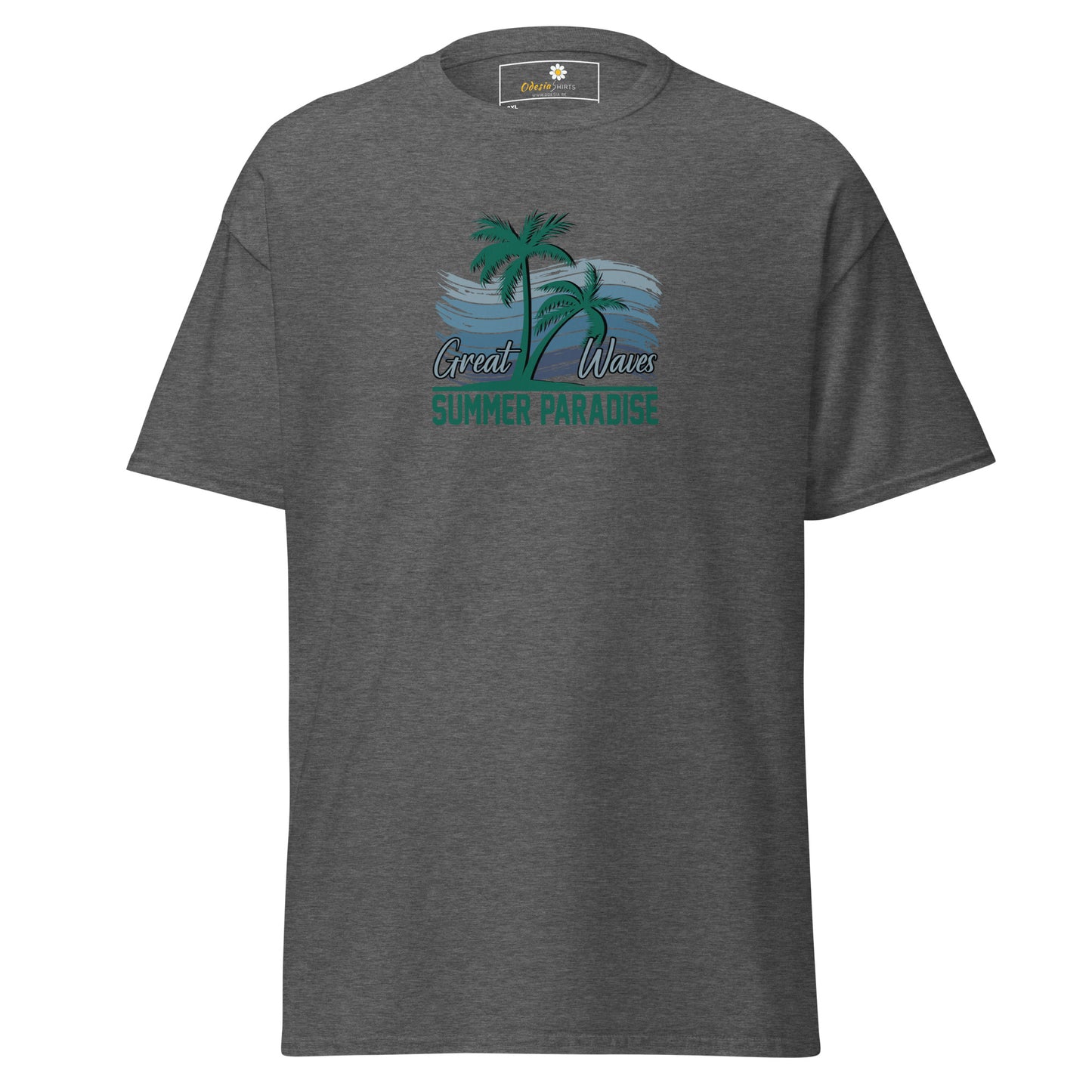 Heren klassiek t-shirt - SUMMER GREAT WAVES - GROOT