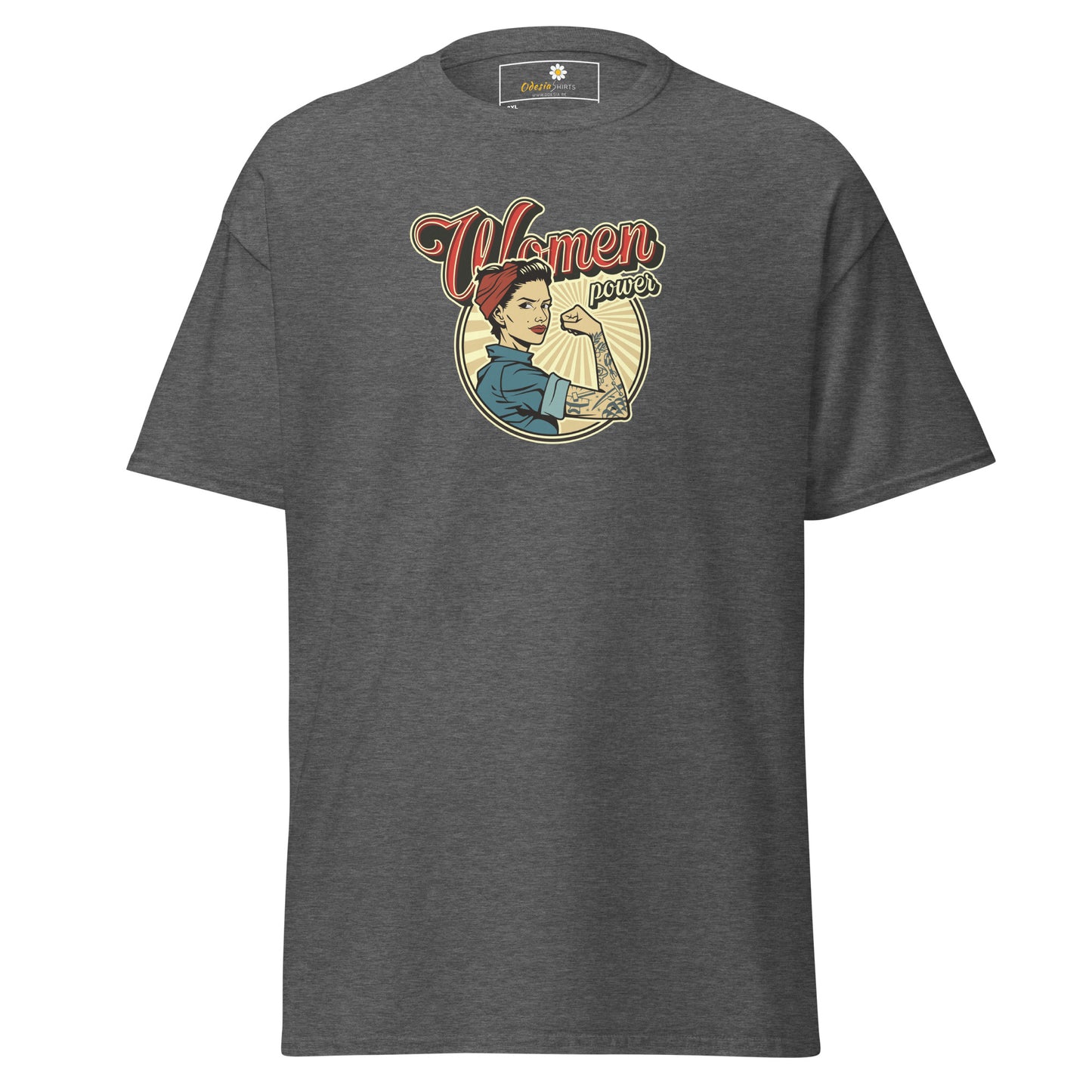 Klassiek heren t-shirt - VINTAGE WOMAN POWER - GROOT