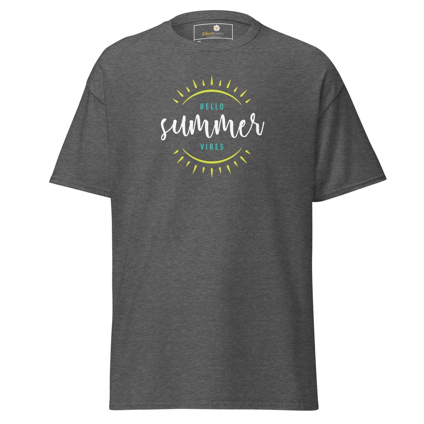 Klassiek heren t-shirt - SUMMER HELLO VIBES - GROOT