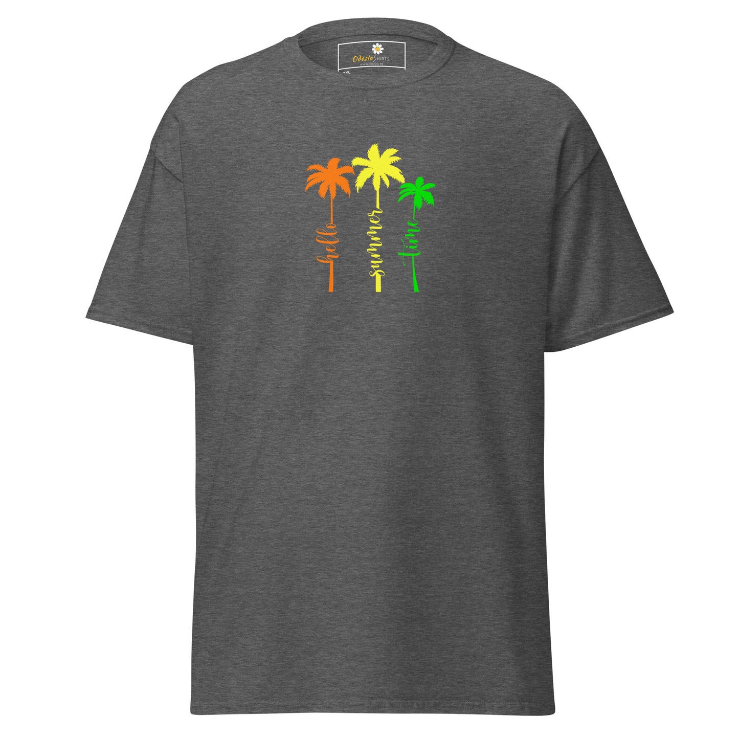 Klassiek heren t-shirt - SUMMER HELLO TIMES - GROOT