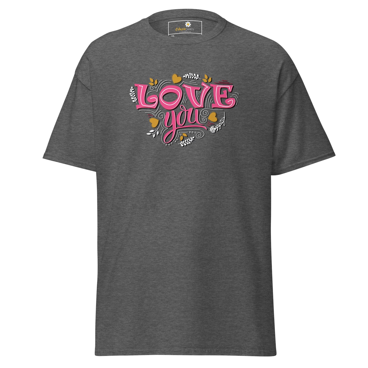 T-shirt classique pour homme - TEXT LOVE YOU - BIG