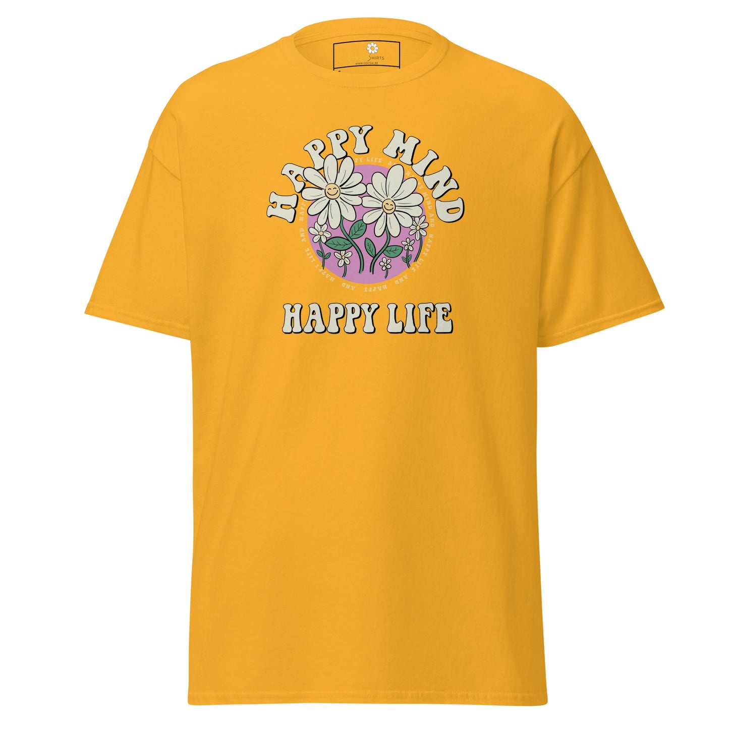 Unisex classic t-shirt - POSITIVE HAPPY MIND LIFE - REGULAR