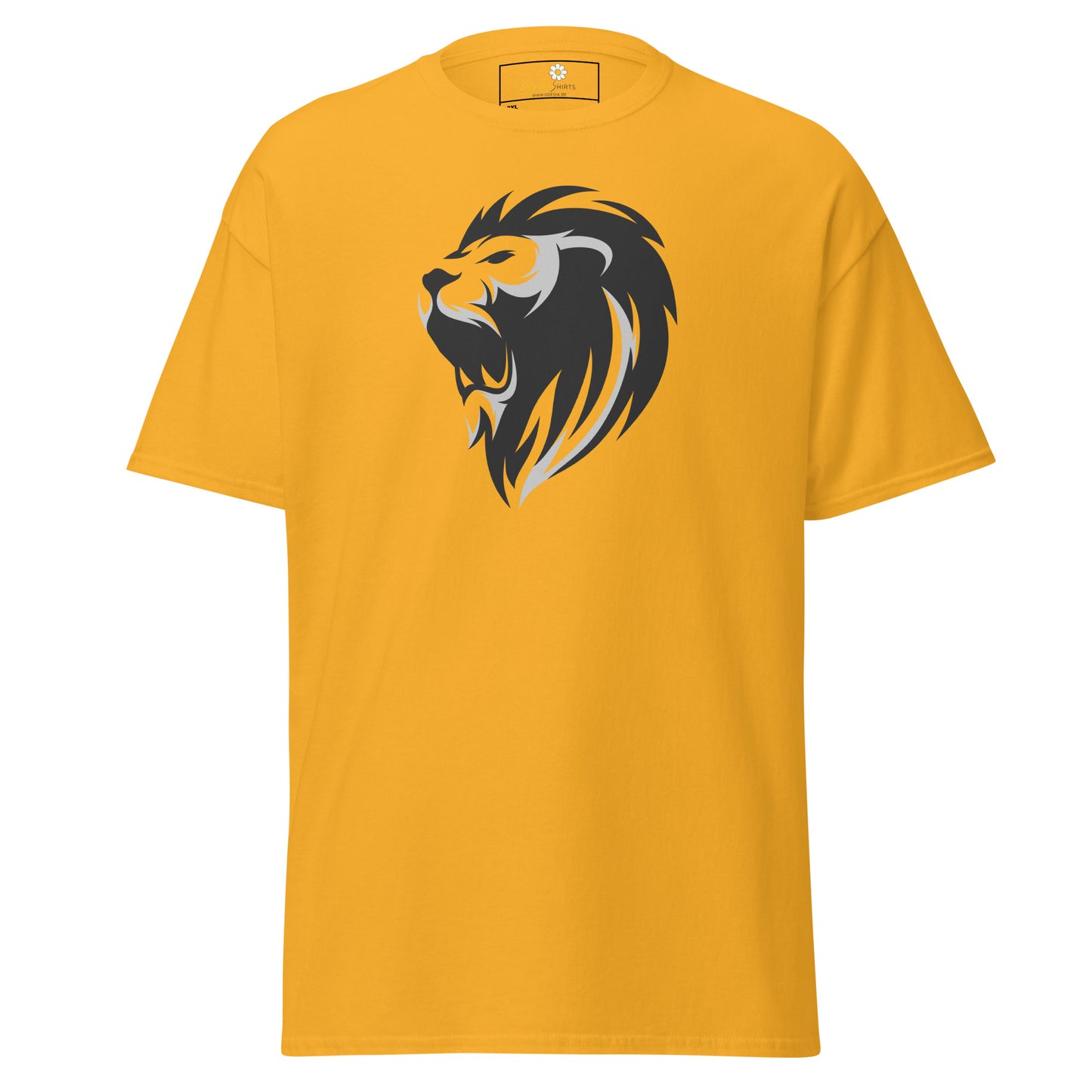 Heren klassiek t-shirt - WILDLIFE LION HEAD GREY - GROOT