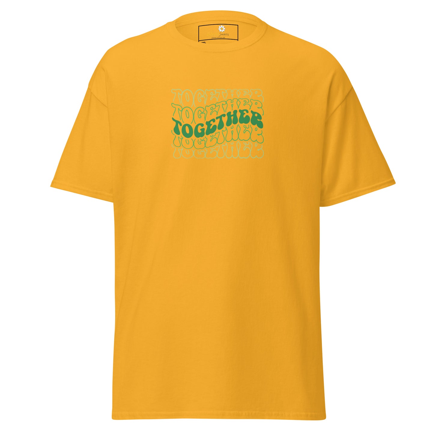 Heren klassiek t-shirt - TEXT POSITIVE TOGETHER - GROOT