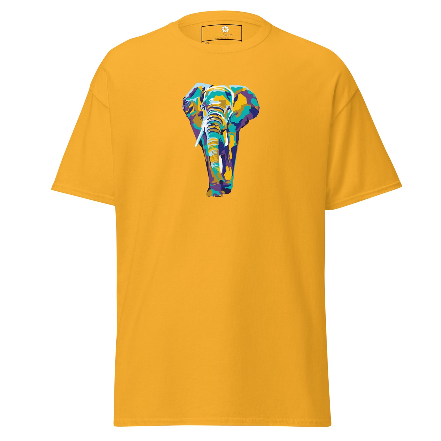 Heren klassiek t-shirt - WILDLIFE ELEPHANT KLEURRIJK - GROOT