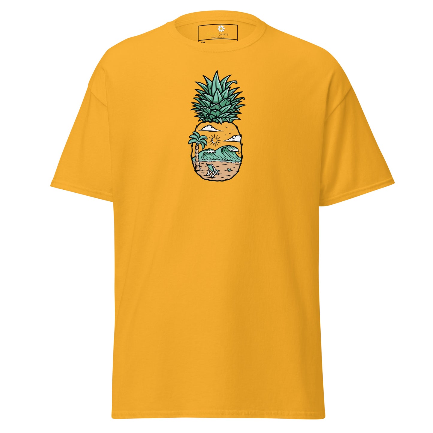 Klassiek heren t-shirt - SUMMER PINEAPPLE VIEW - GROOT
