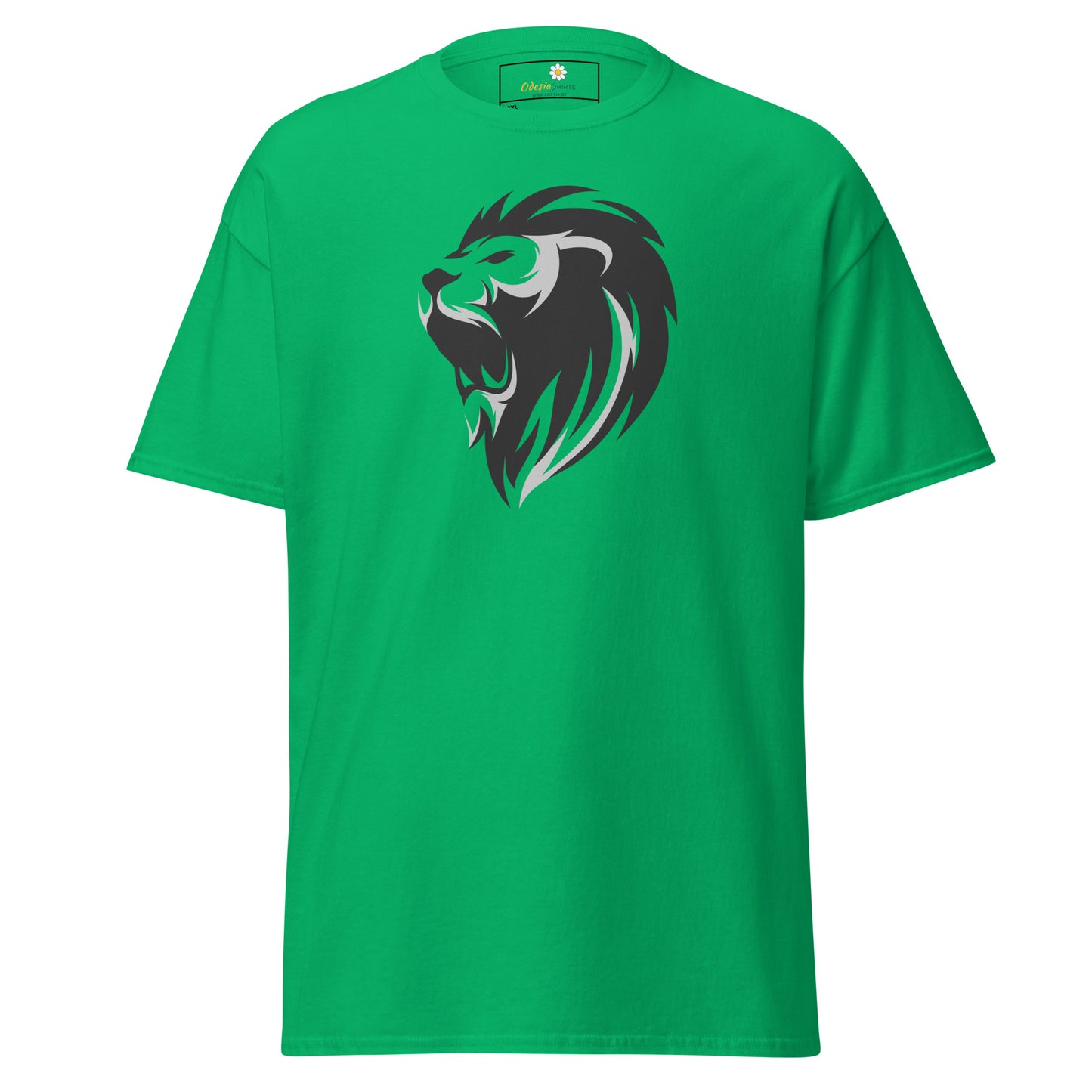 Heren klassiek t-shirt - WILDLIFE LION HEAD GREY - GROOT