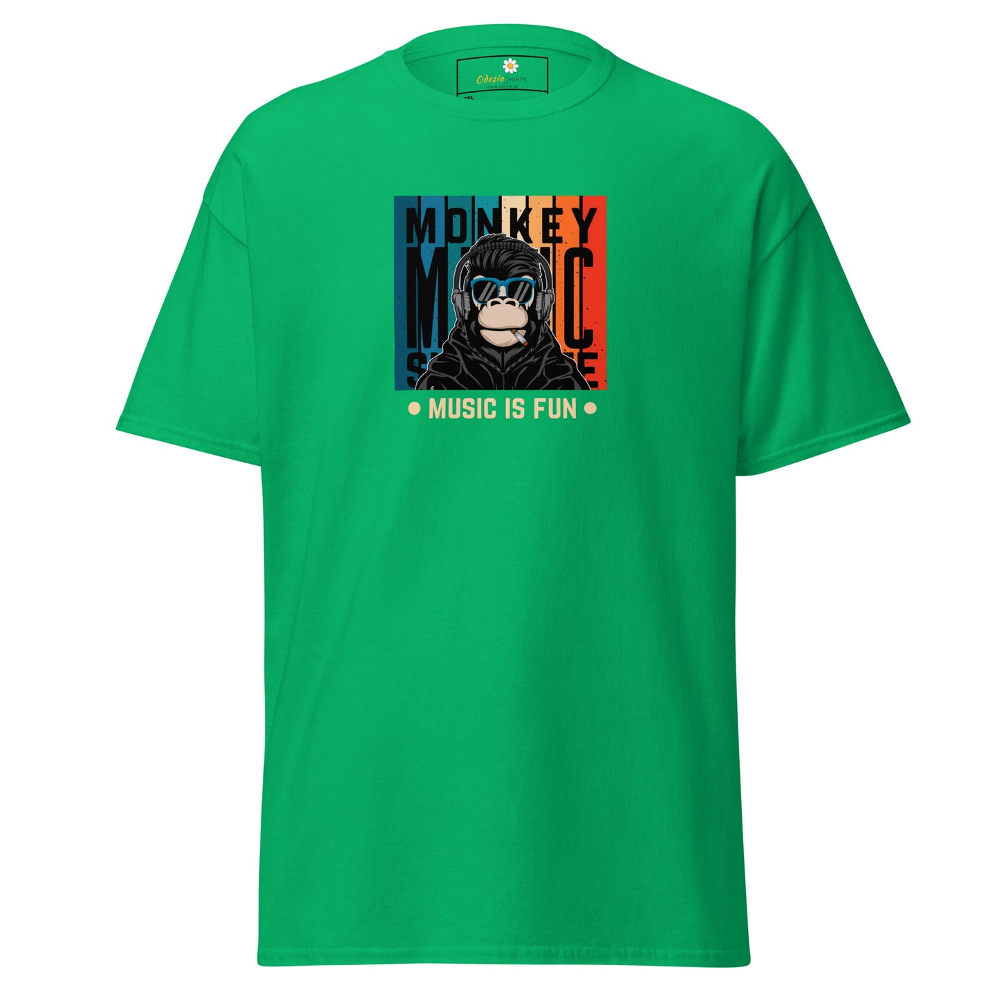 Unisex klassiek t-shirt - MUZIEK AAP IS LEUK - GROOT