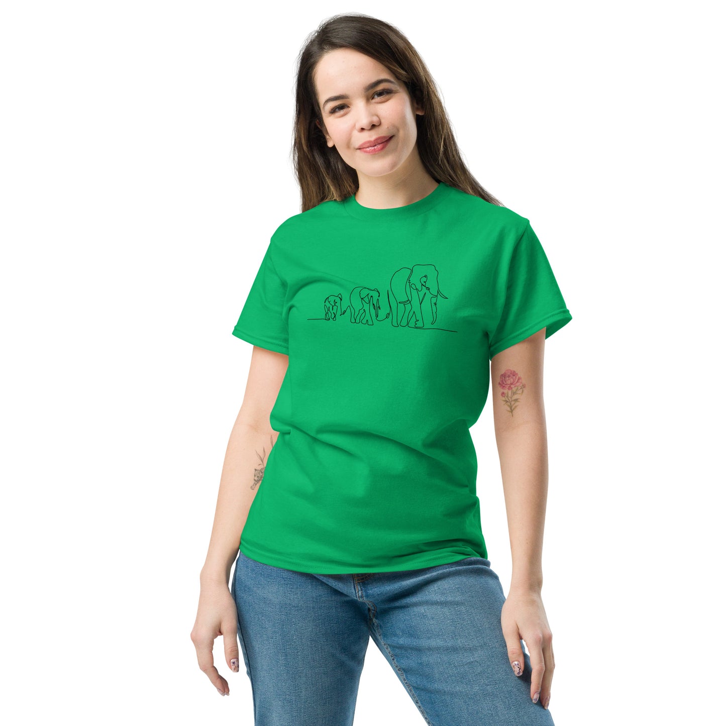 T-shirt classique pour homme - ÉLÉPHANTS SAUVAGES EN LIGNE - GRAND