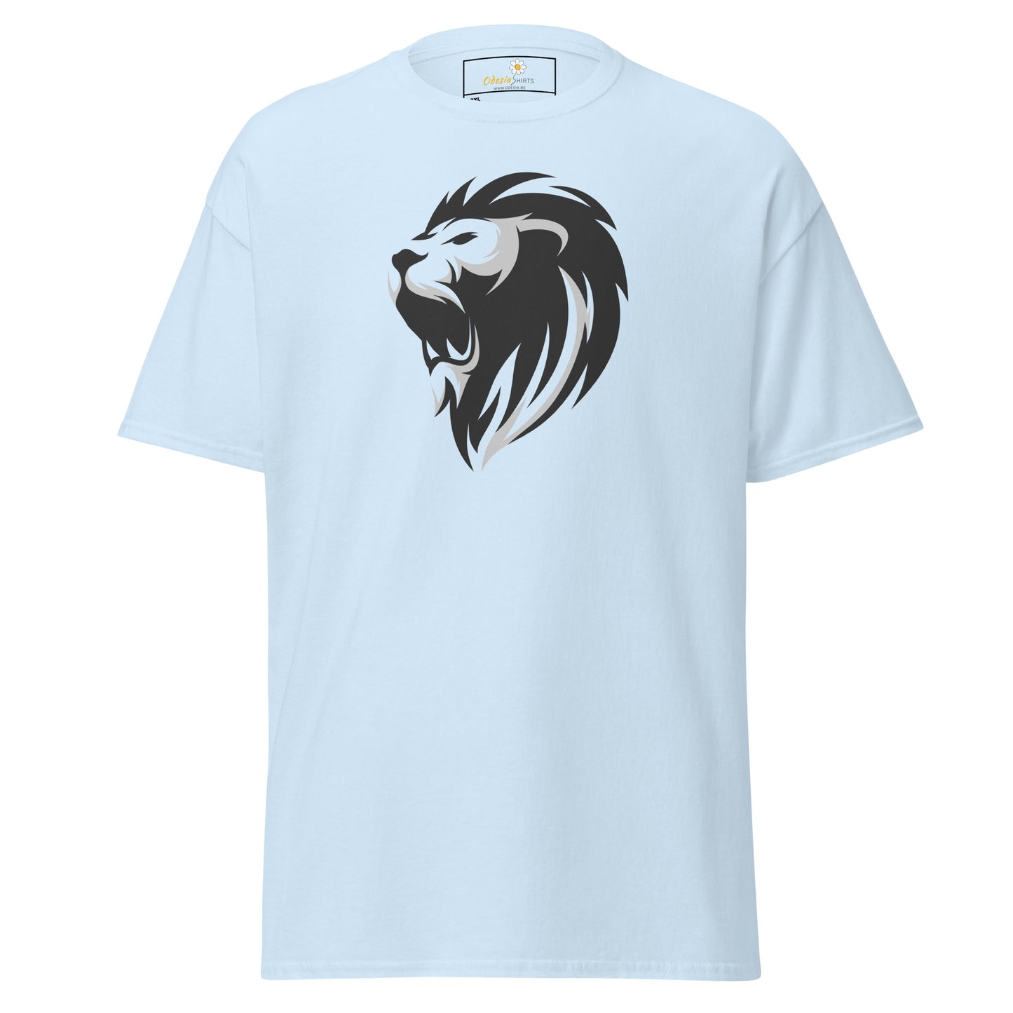 Heren klassiek t-shirt - WILDLIFE LION HEAD GREY - GROOT