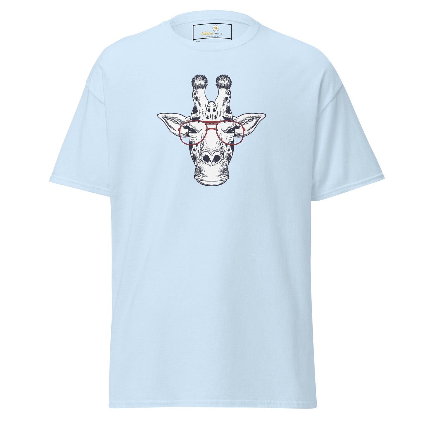 Heren klassiek t-shirt - WILDLIFE FUN GIRAFFE MET BRIL - GROOT