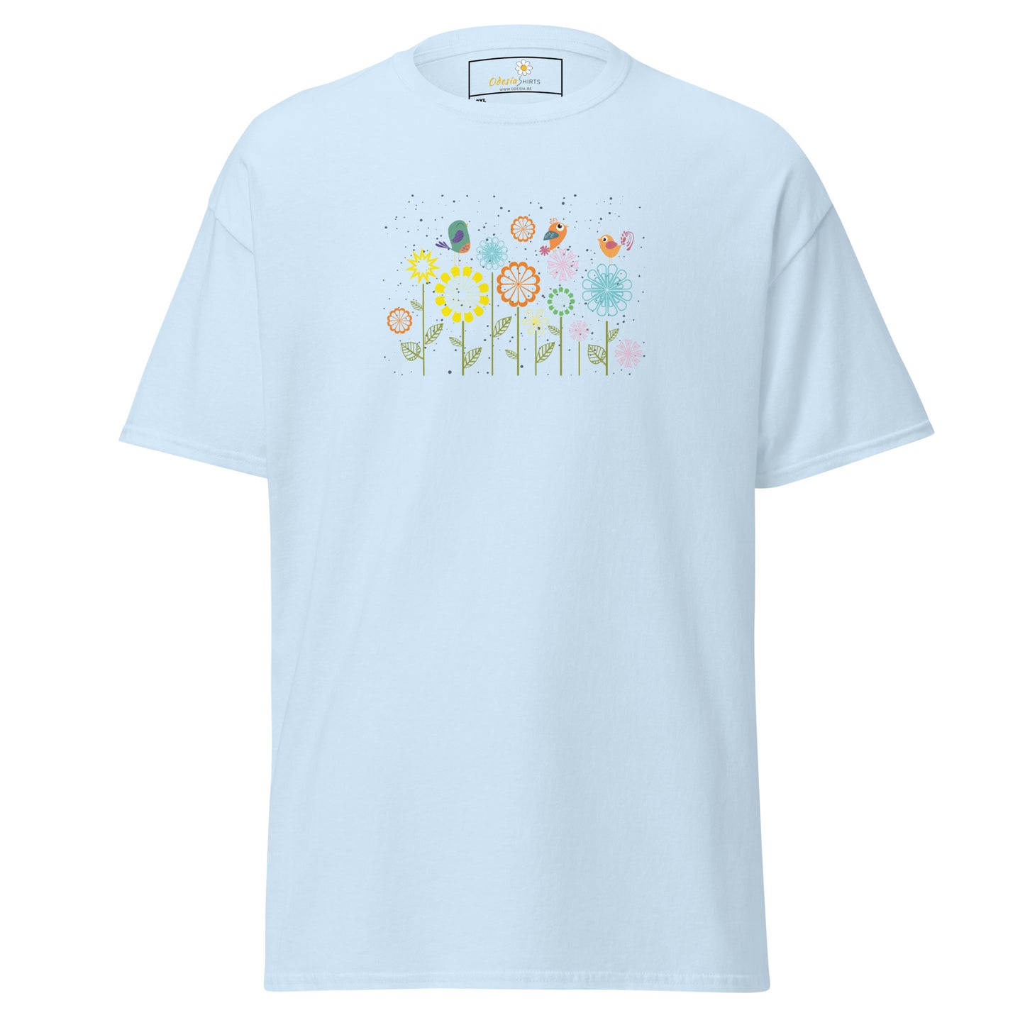 Klassieke t-shirts voor heren - DIEREN VOGELS OP BLOEMEN - GROOT