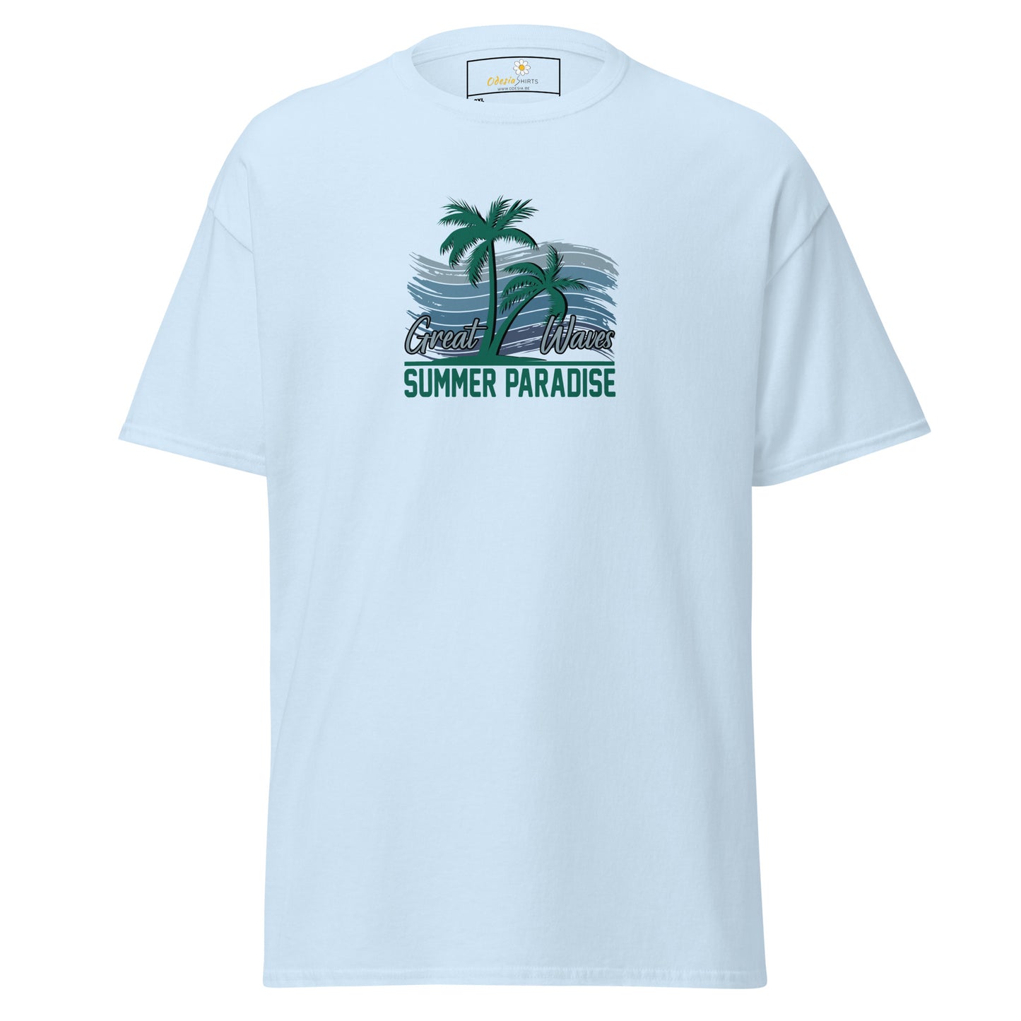 Heren klassiek t-shirt - SUMMER GREAT WAVES - GROOT