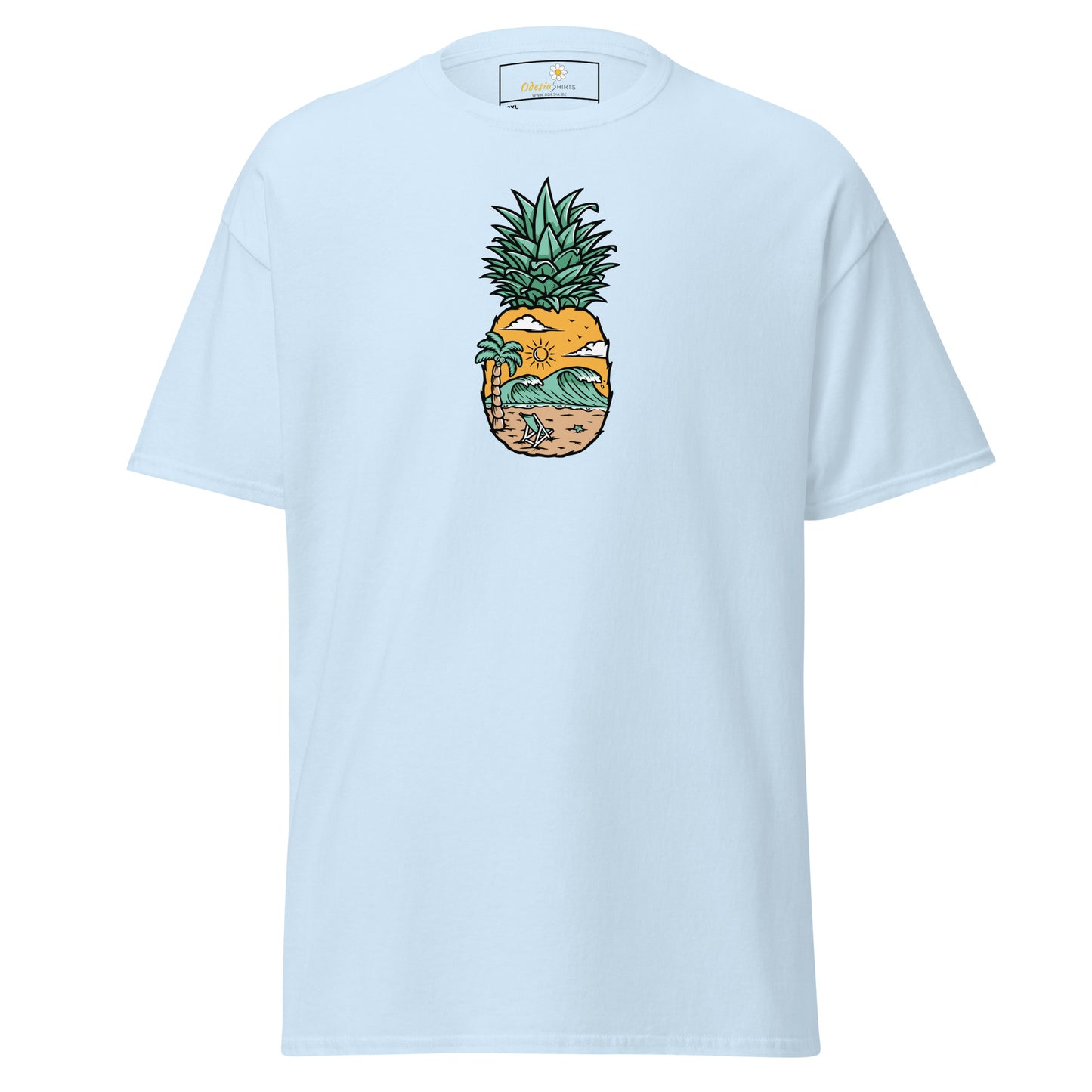 Klassiek heren t-shirt - SUMMER PINEAPPLE VIEW - GROOT