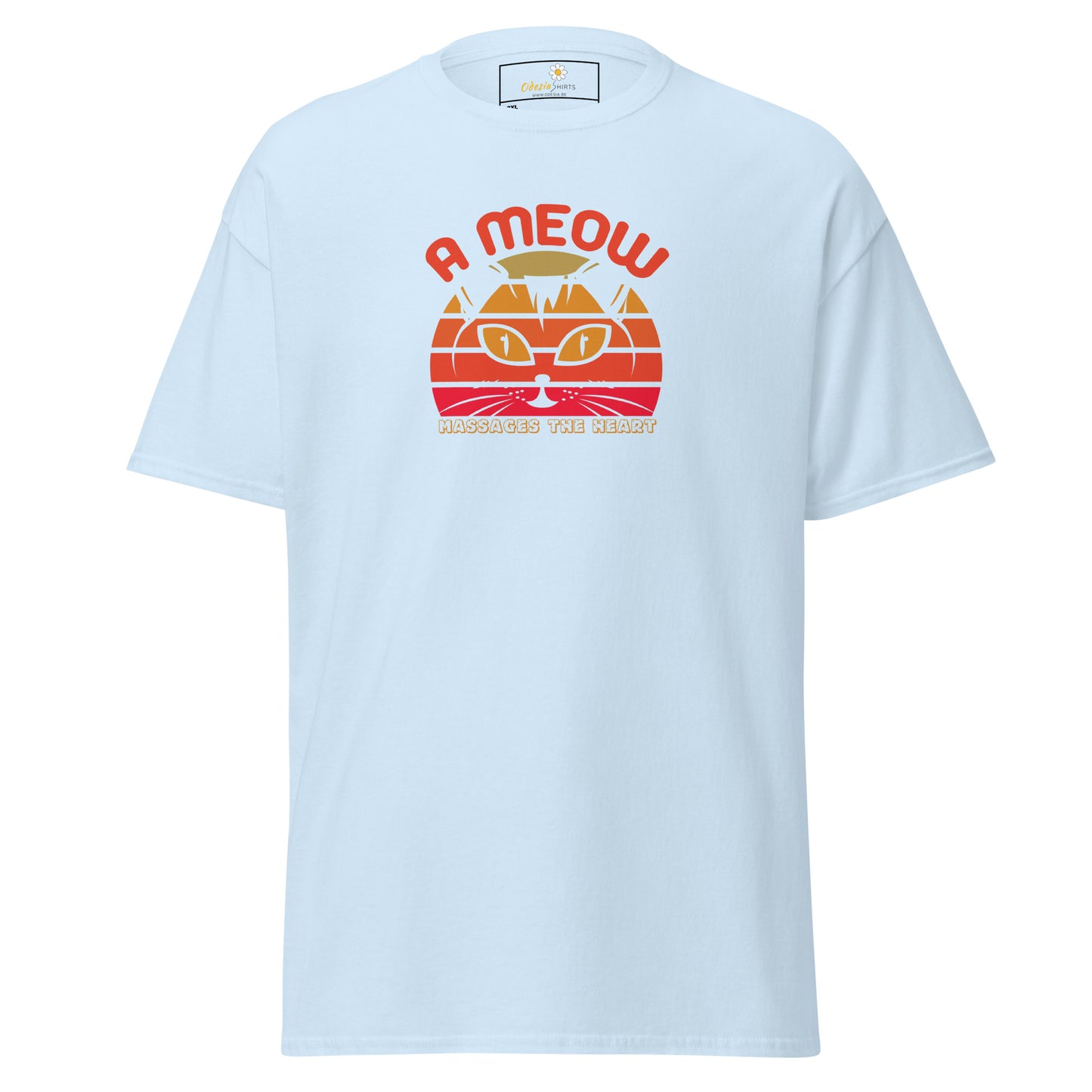 Unisex classic t-shirt - ANIMALS A CAT MASSAGE THE HEART - BIG