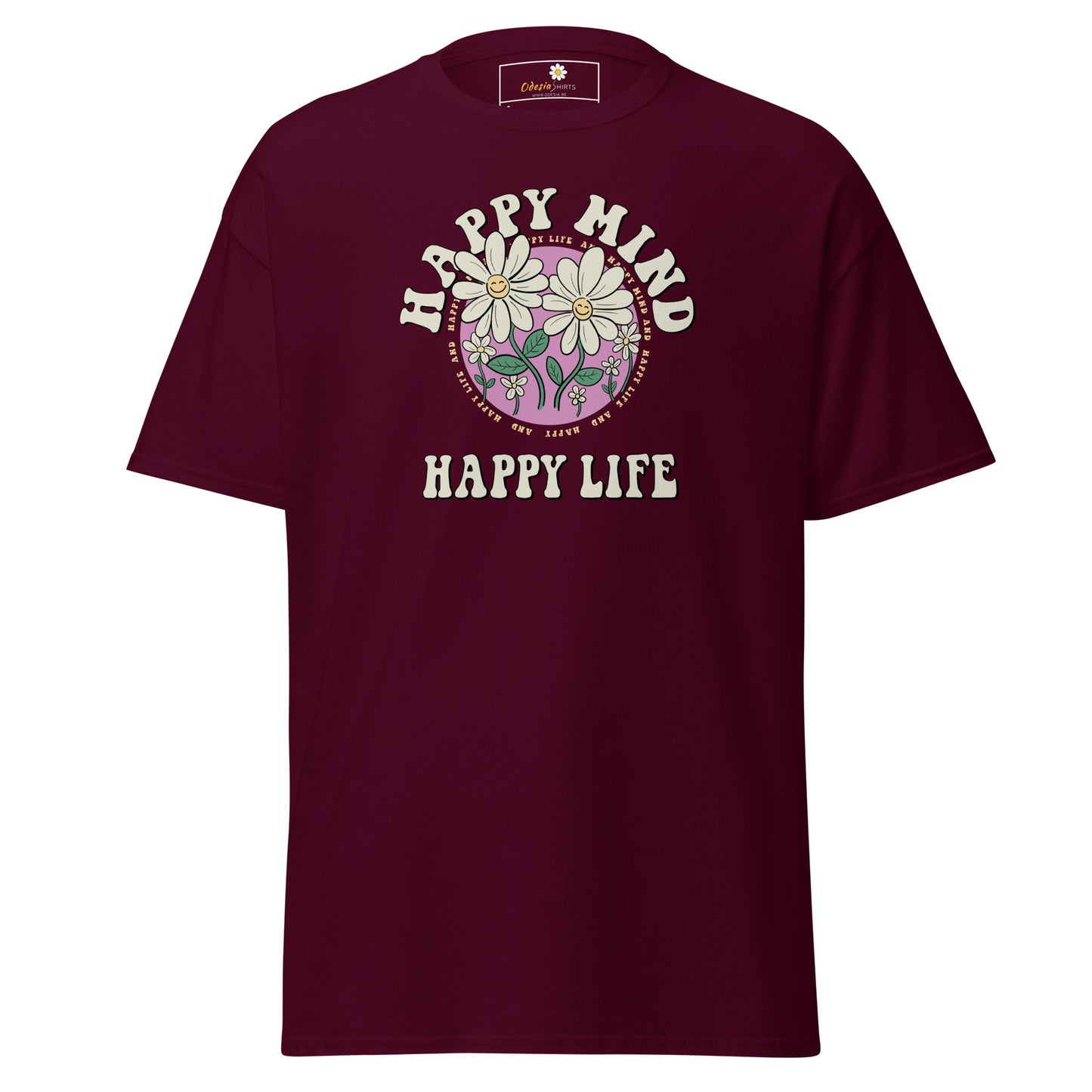 Unisex classic t-shirt - POSITIVE HAPPY MIND LIFE - REGULAR