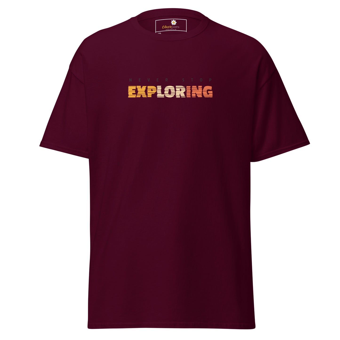 Unisex classic t-shirt - ADVENTURE TEXT NEVER STOP EXPLORING - BIG