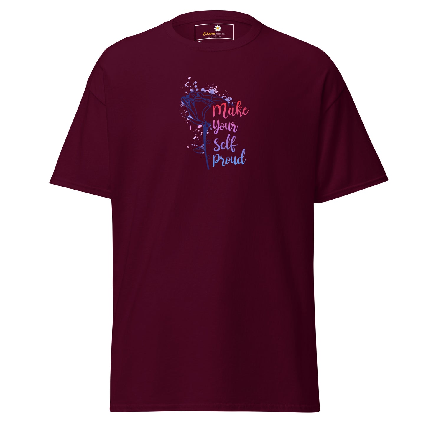 T-shirt classique pour homme - TEXT POSITIVE MAKE YOURSELF PROUD - BIG