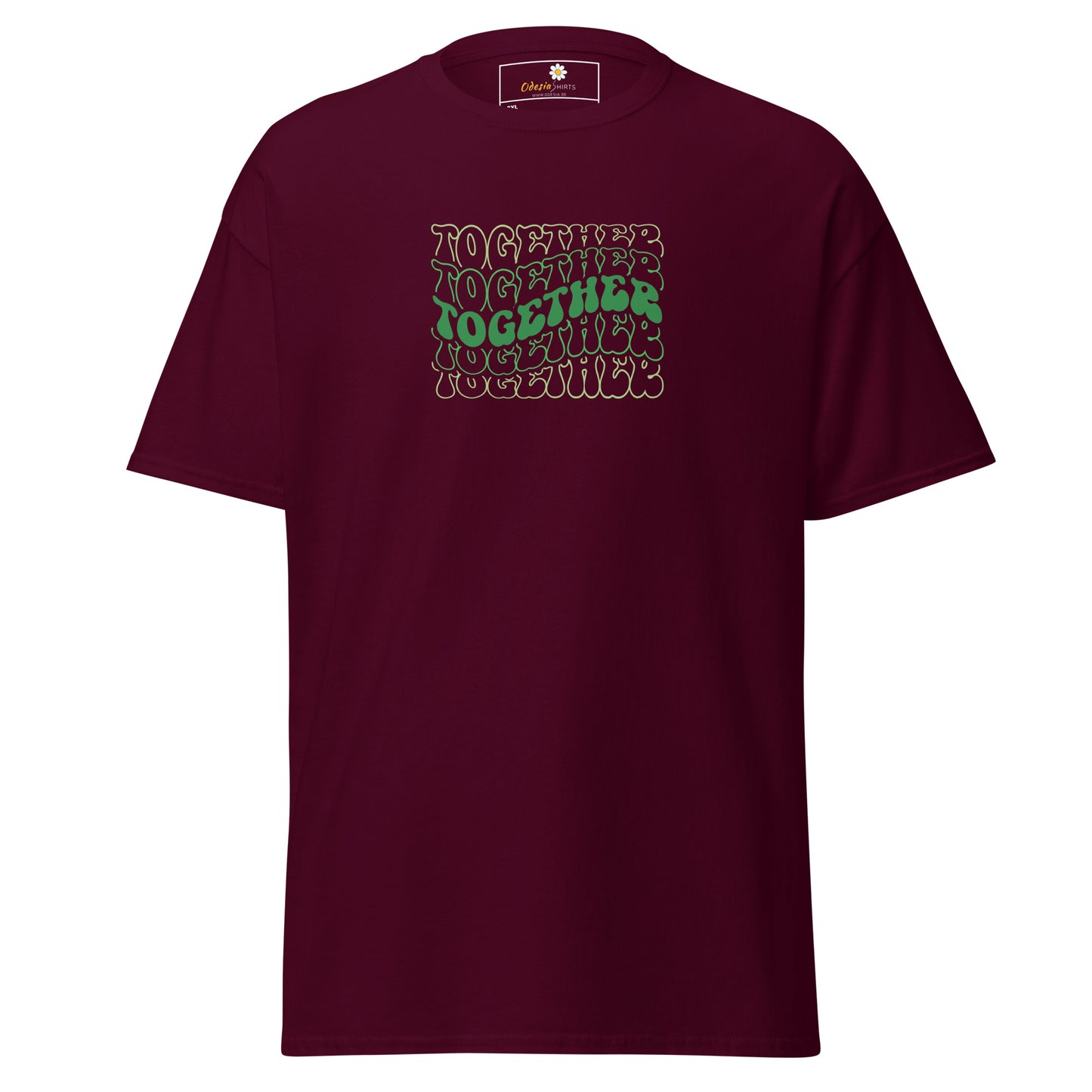 Heren klassiek t-shirt - TEXT POSITIVE TOGETHER - GROOT