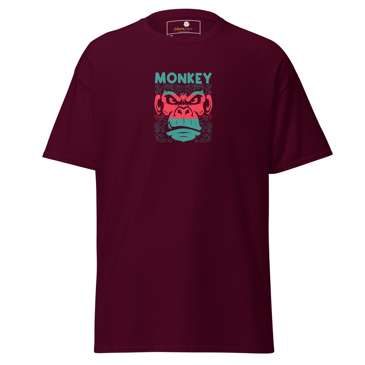 Klassiek heren t-shirt - WILDLIFE MONKEY FACE - GROOT