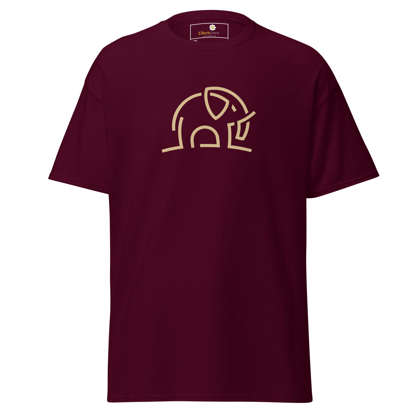 Klassiek heren t-shirt - WILDLIFE ELEPHANT LINES - GROOT