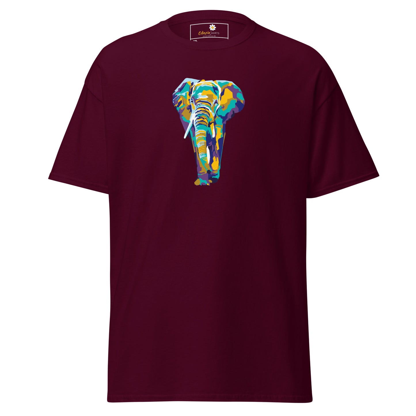 Heren klassiek t-shirt - WILDLIFE ELEPHANT KLEURRIJK - GROOT