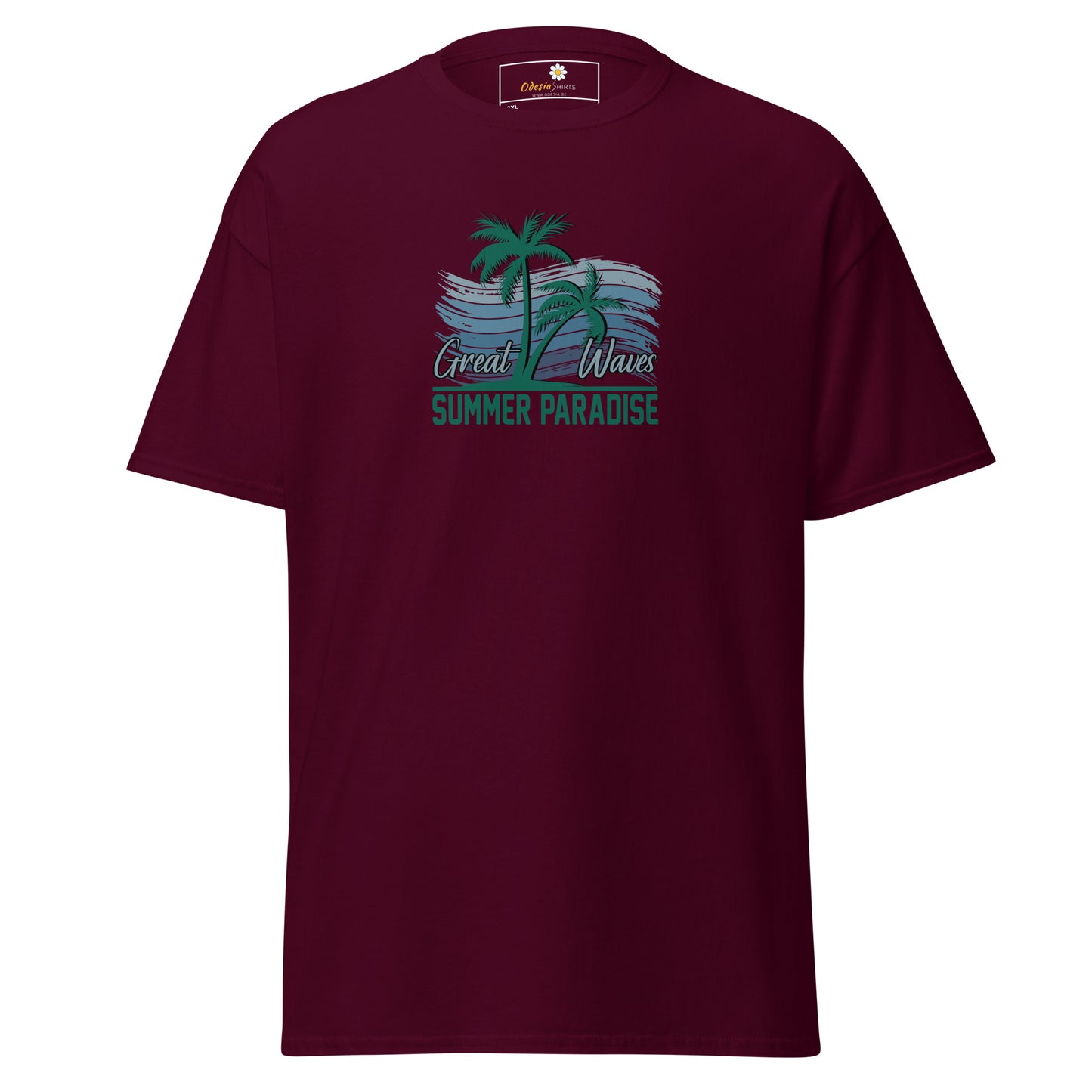 Heren klassiek t-shirt - SUMMER GREAT WAVES - GROOT