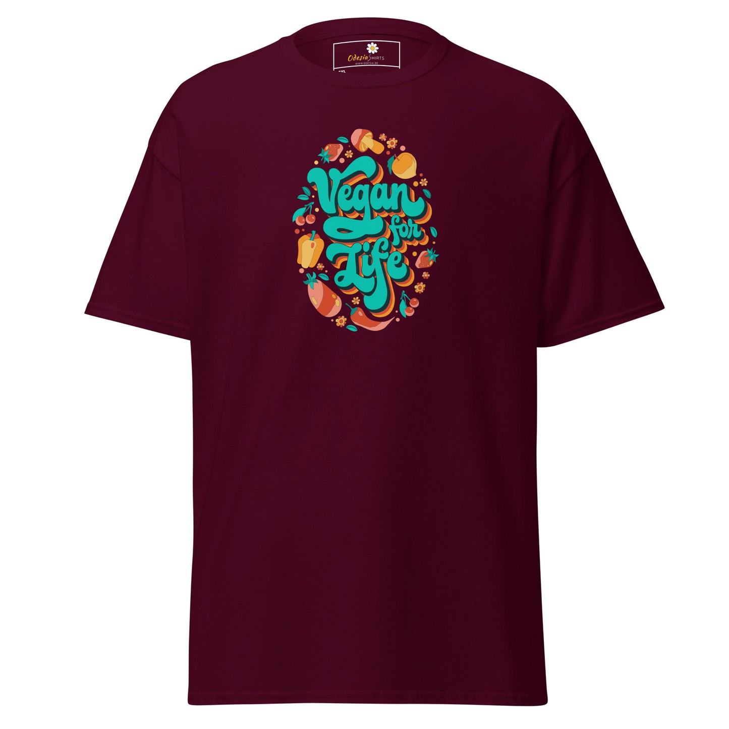 Klassiek T-shirt voor heren - VEGECOLO VEGAN FOR LIFE - GROOT
