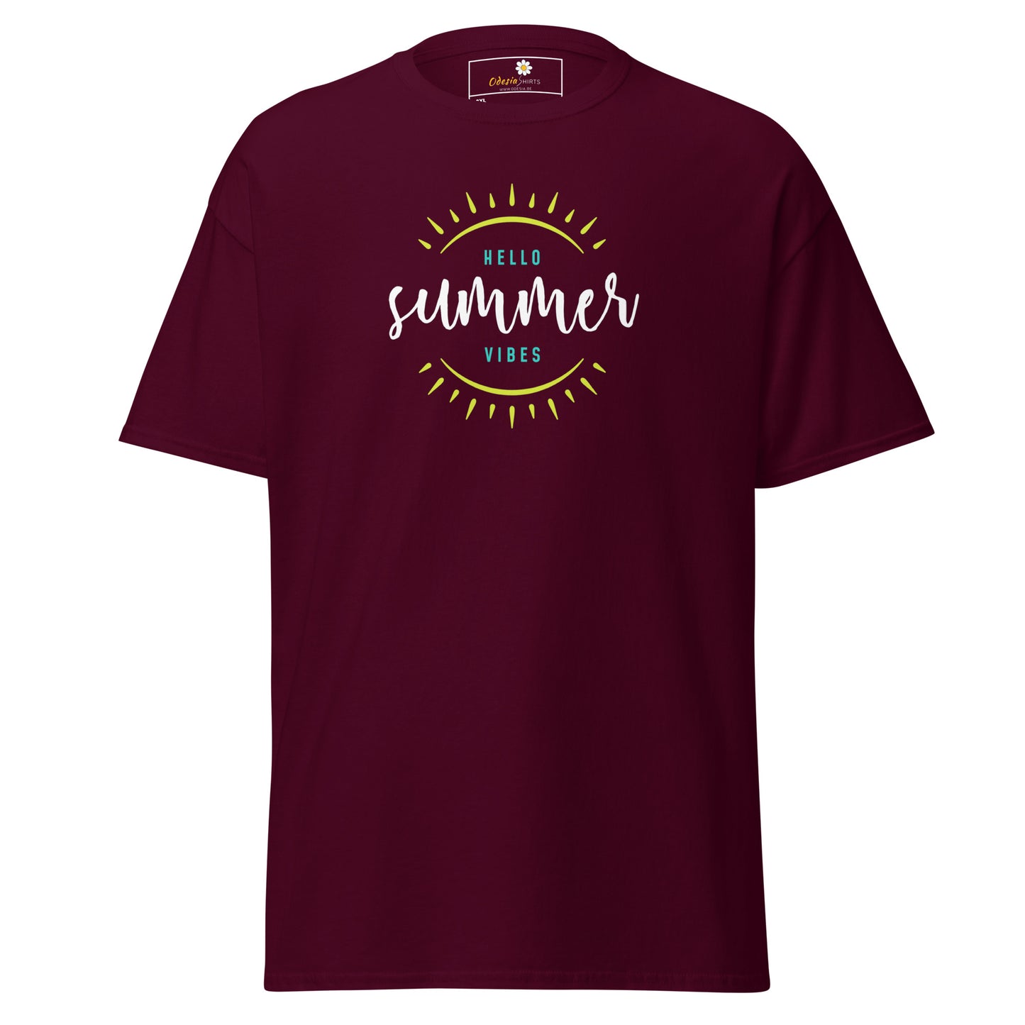 Klassiek heren t-shirt - SUMMER HELLO VIBES - GROOT