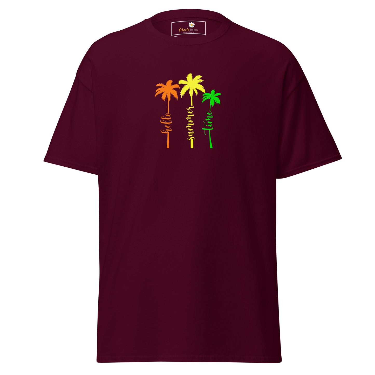 Klassiek heren t-shirt - SUMMER HELLO TIMES - GROOT