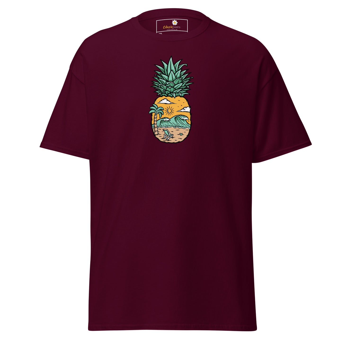 Klassiek heren t-shirt - SUMMER PINEAPPLE VIEW - GROOT