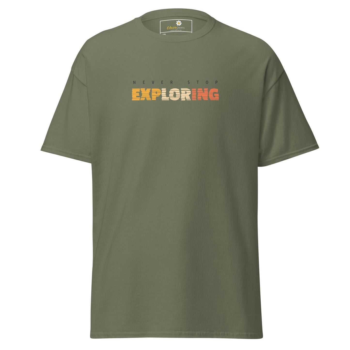 Unisex classic t-shirt - ADVENTURE TEXT NEVER STOP EXPLORING - BIG