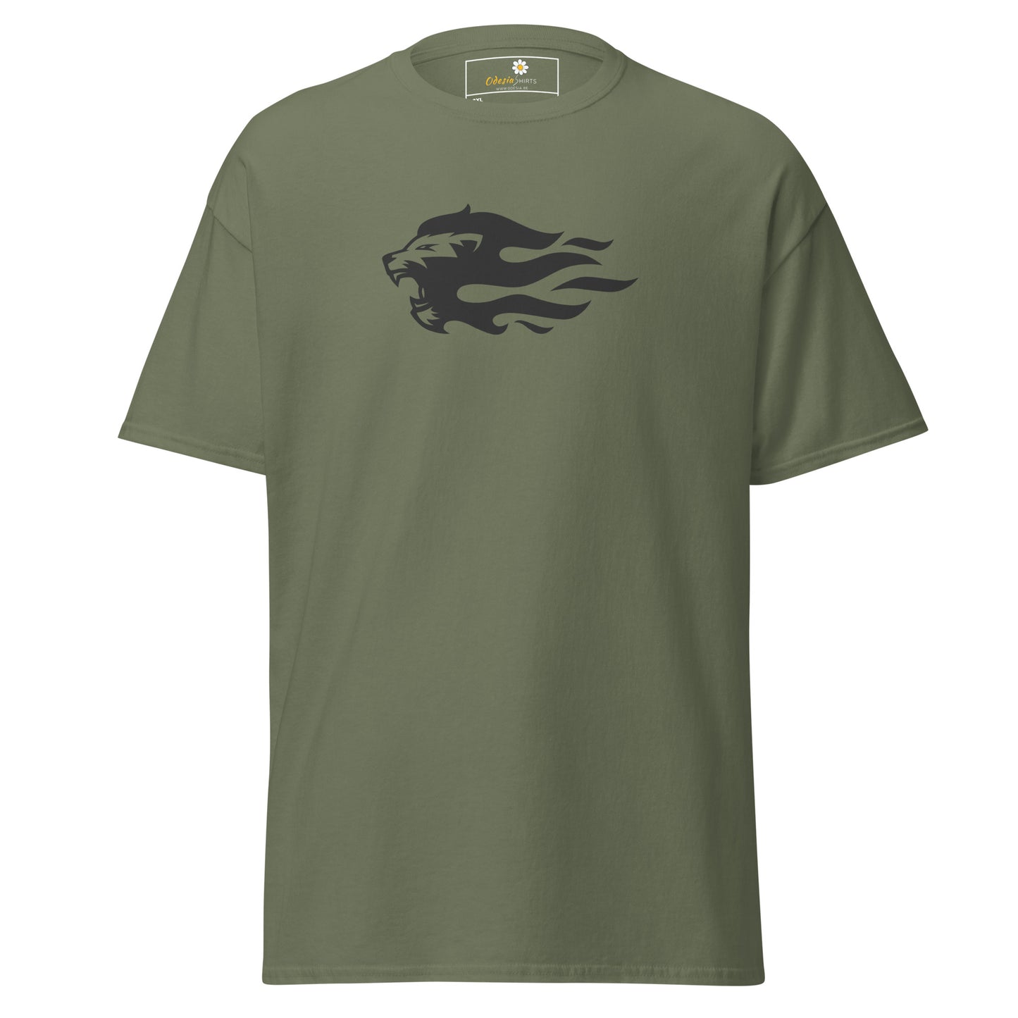 Klassiek heren t-shirt - WILDLIFE LION HEAD FLAME - GROOT