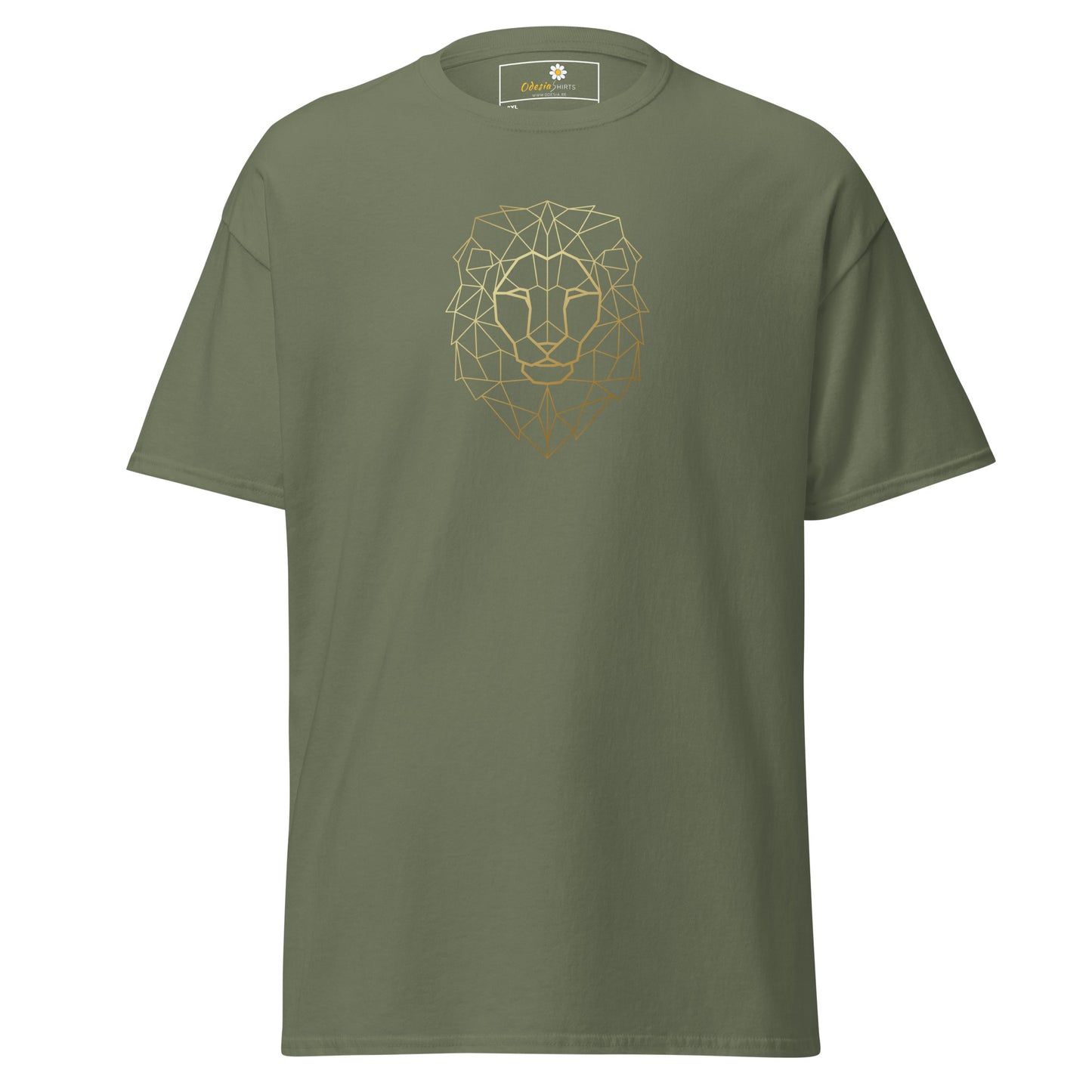 Klassiek heren t-shirt - WILDLIFE LION HEAD LINES - GROOT