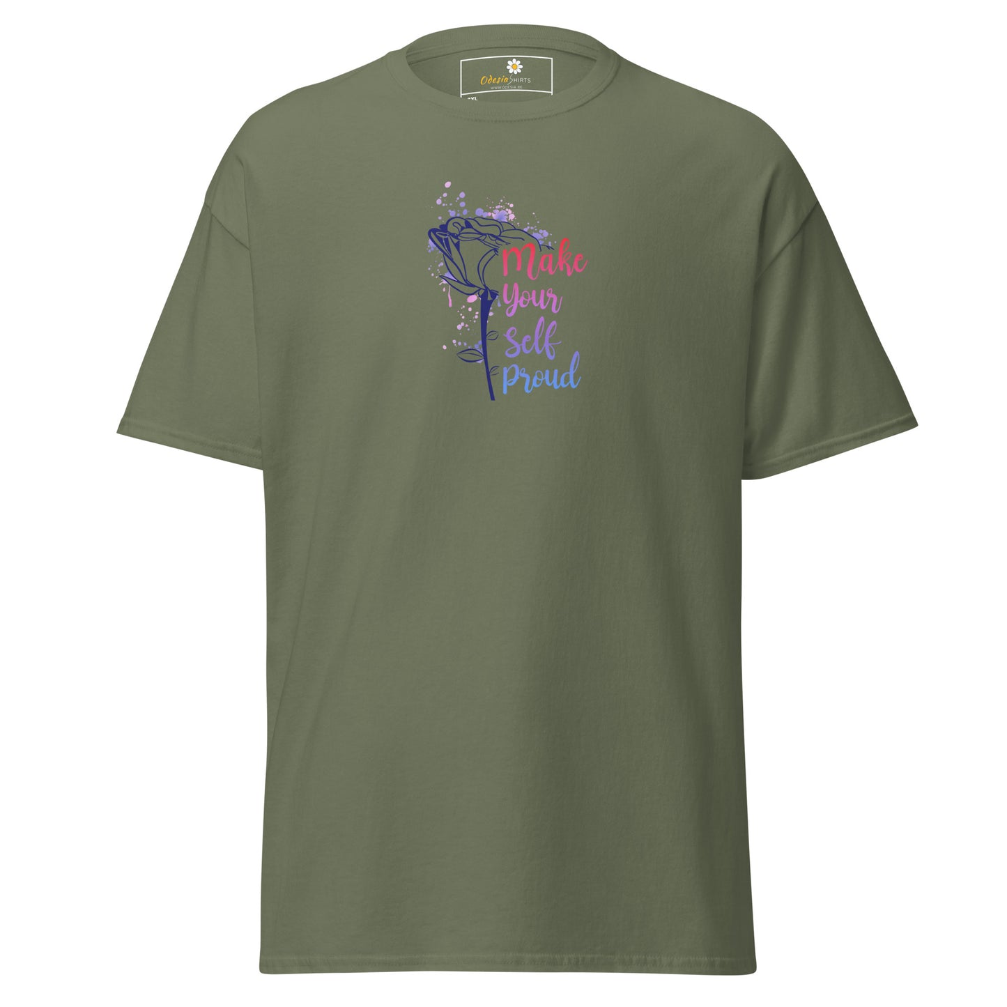 T-shirt classique pour homme - TEXT POSITIVE MAKE YOURSELF PROUD - BIG