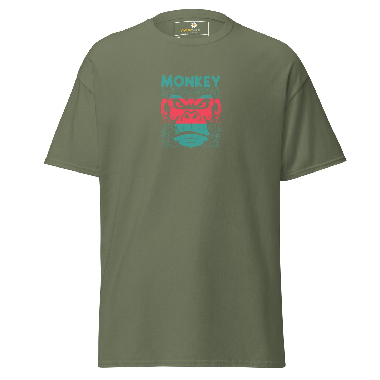 Klassiek heren t-shirt - WILDLIFE MONKEY FACE - GROOT