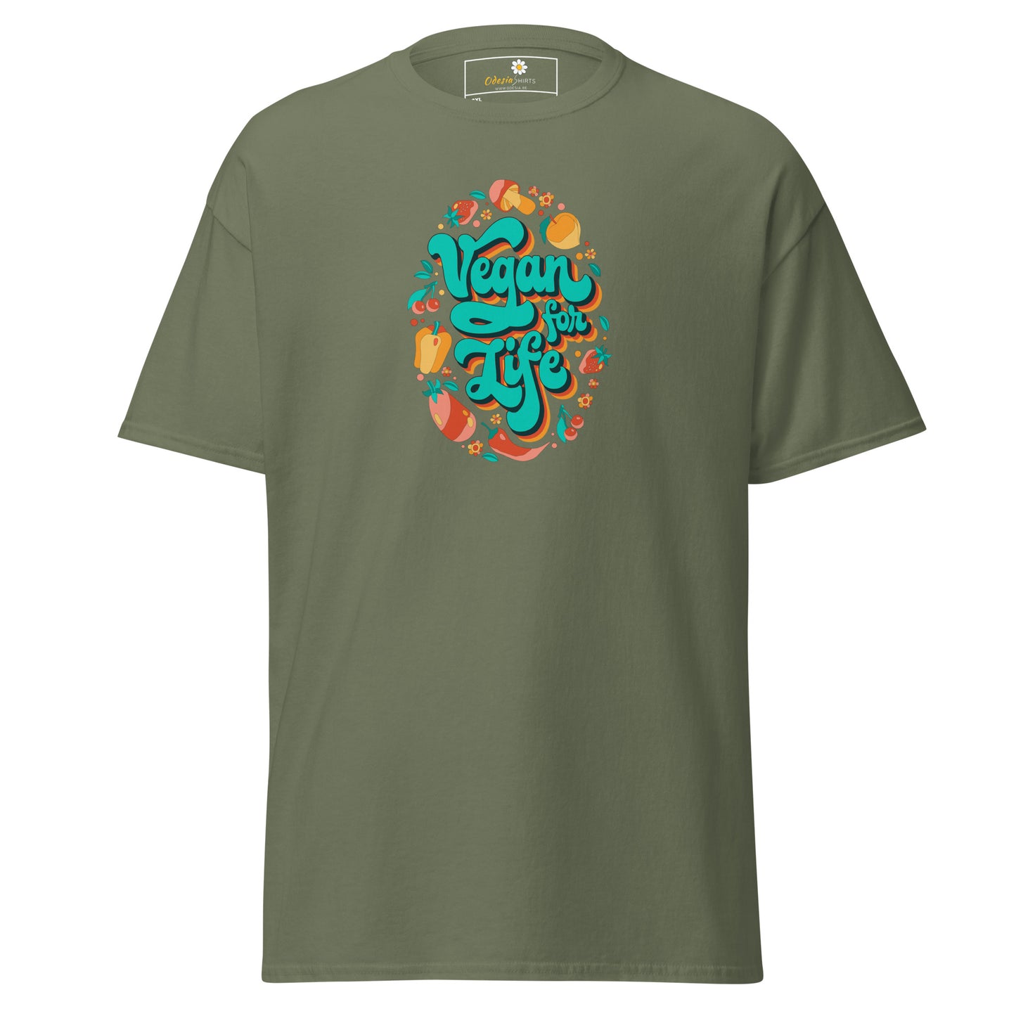 Klassiek T-shirt voor heren - VEGECOLO VEGAN FOR LIFE - GROOT