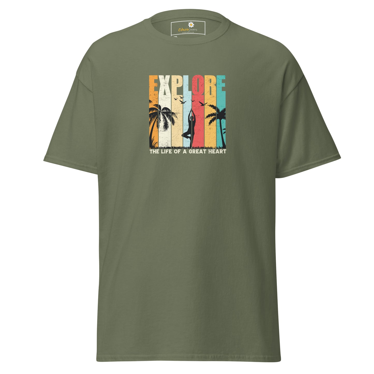 Unisex classic t-shirt - ADVENTURE EXPLORE GREAT HEART - BIG