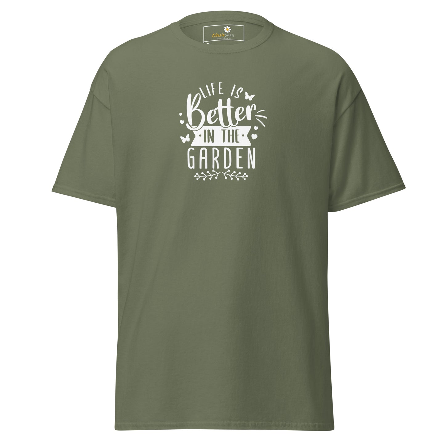 Unisex classic t-shirt - ECOLOGY TEXT LIFE IS BETTER GARDEN - BIG
